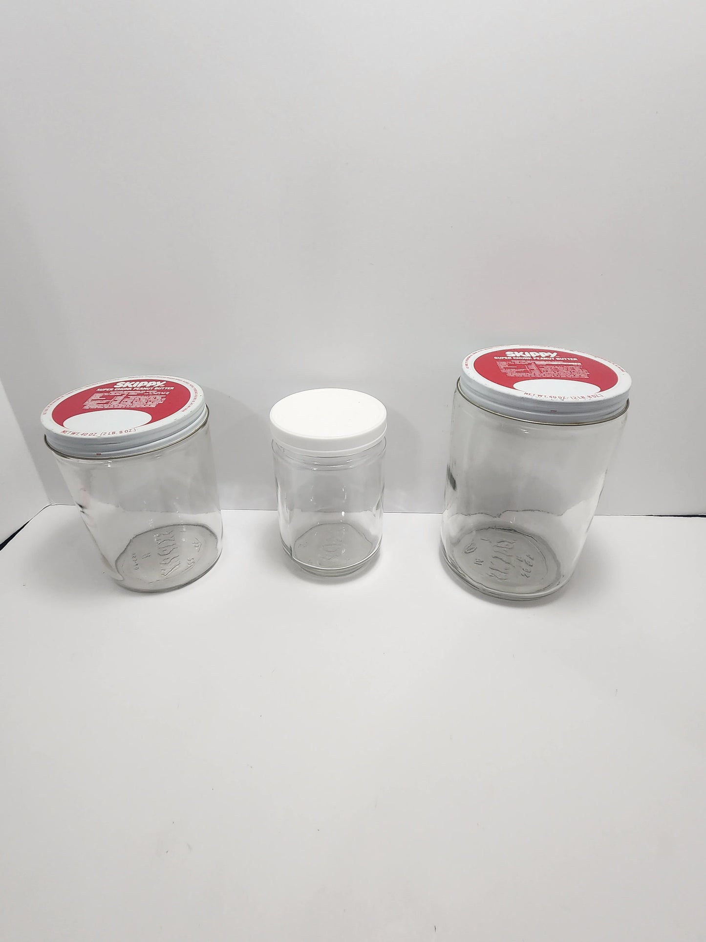 Vintage Skippy Peanut Butter Glass Jars - Skippy - Peanut Butter - Glass Jars - Skippy Jars - Peanut Butter Glass - Vintage Food