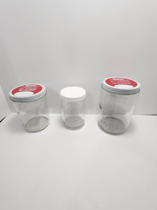 Vintage Skippy Peanut Butter Glass Jars - Skippy - Peanut Butter - Glass Jars - Skippy Jars - Peanut Butter Glass - Vintage Food