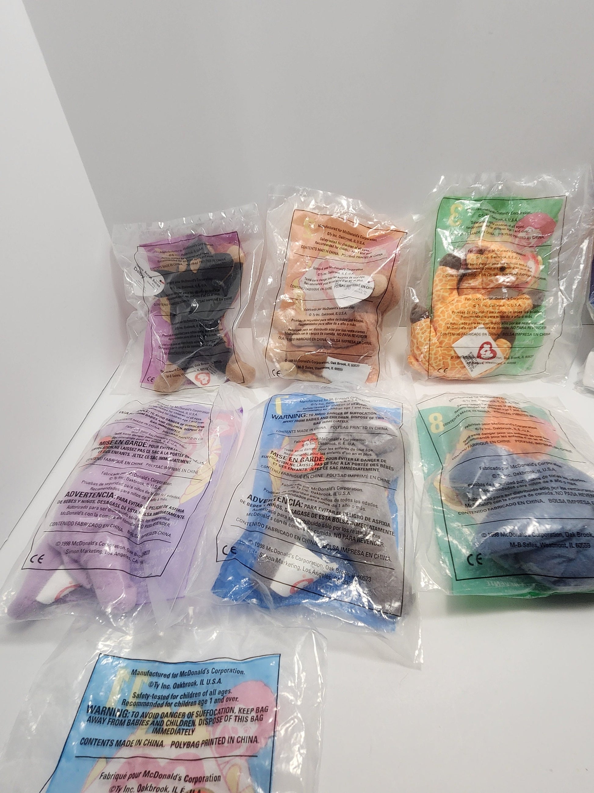 Beanie Babies 1998 McDonald's Toys Full Set of 12 - McDonald's- McDonald's Toys - Plush - Beanie Babies - Happy Meal Toys