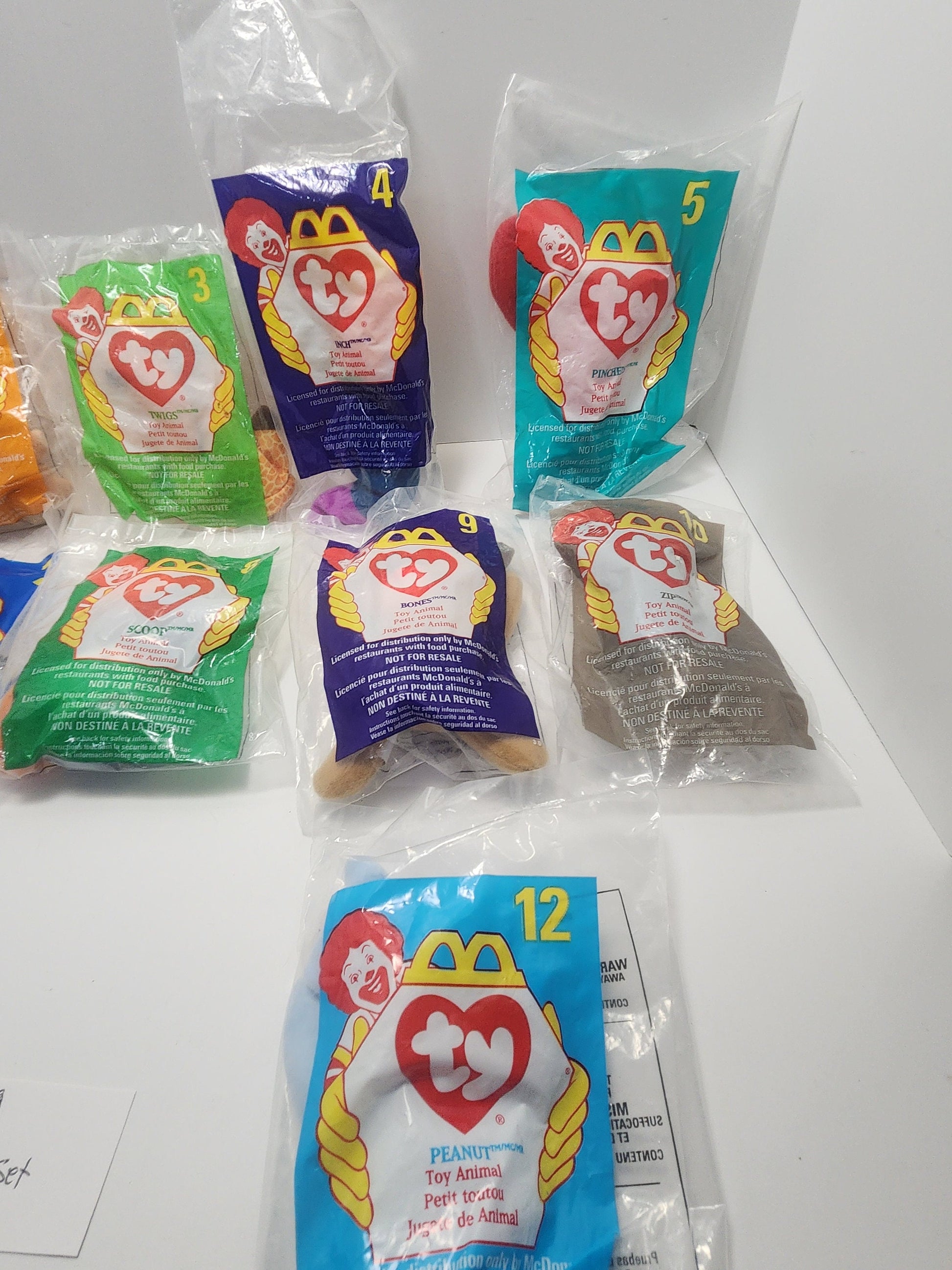 Beanie Babies 1998 McDonald's Toys Full Set of 12 - McDonald's- McDonald's Toys - Plush - Beanie Babies - Happy Meal Toys