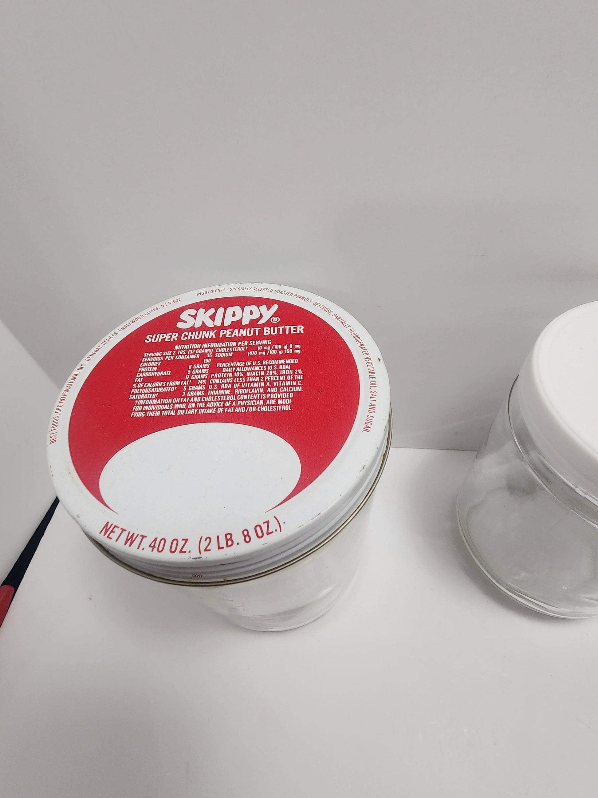 Vintage Skippy Peanut Butter Glass Jars - Skippy - Peanut Butter - Glass Jars - Skippy Jars - Peanut Butter Glass - Vintage Food