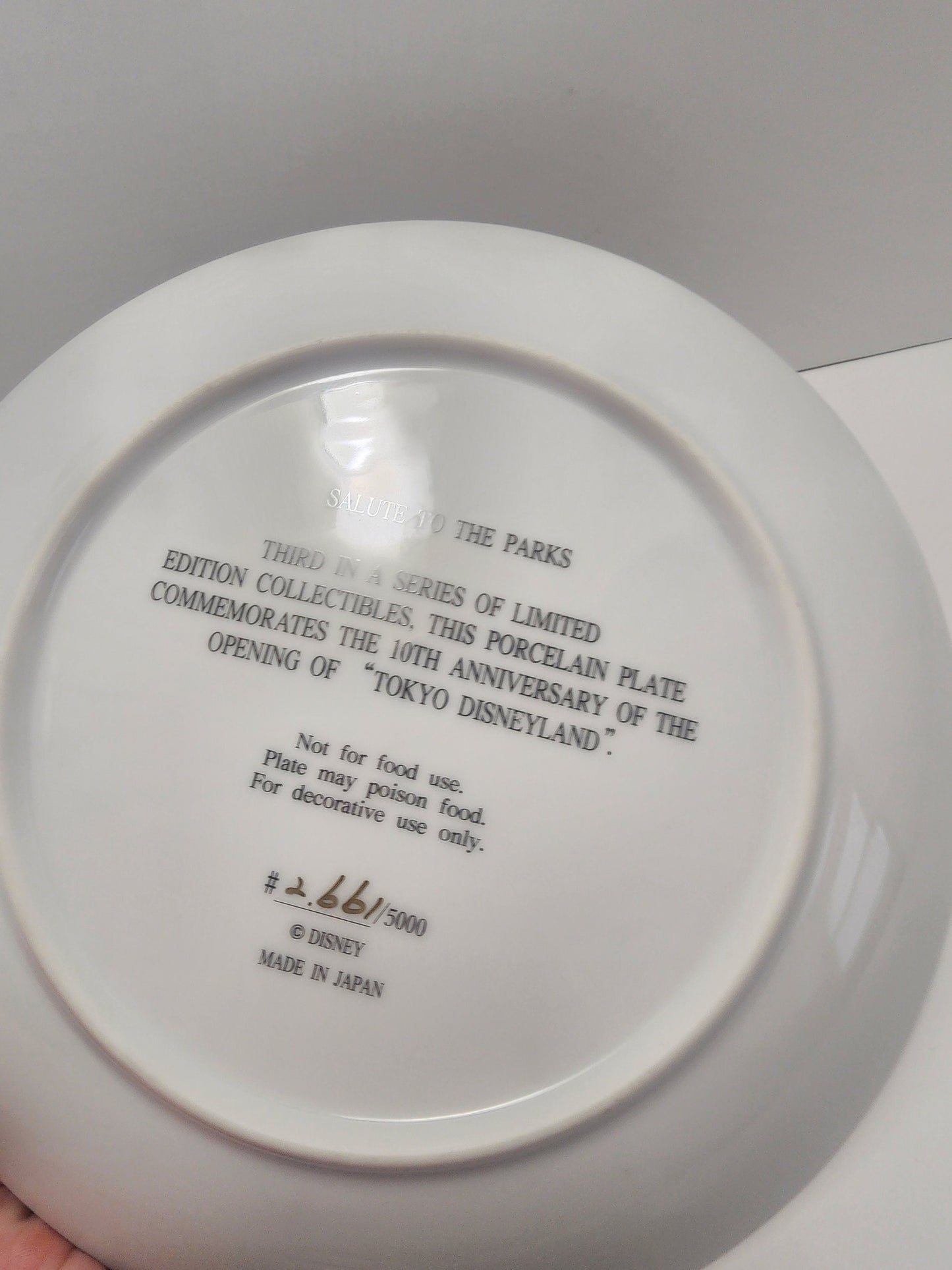 Disney Mickey Mouse Fantasia Tokyo Decorative Plate 10th Anniversary - Disney - Disney Plates - Fantasia - Fantasia Plate - Decorative Plate