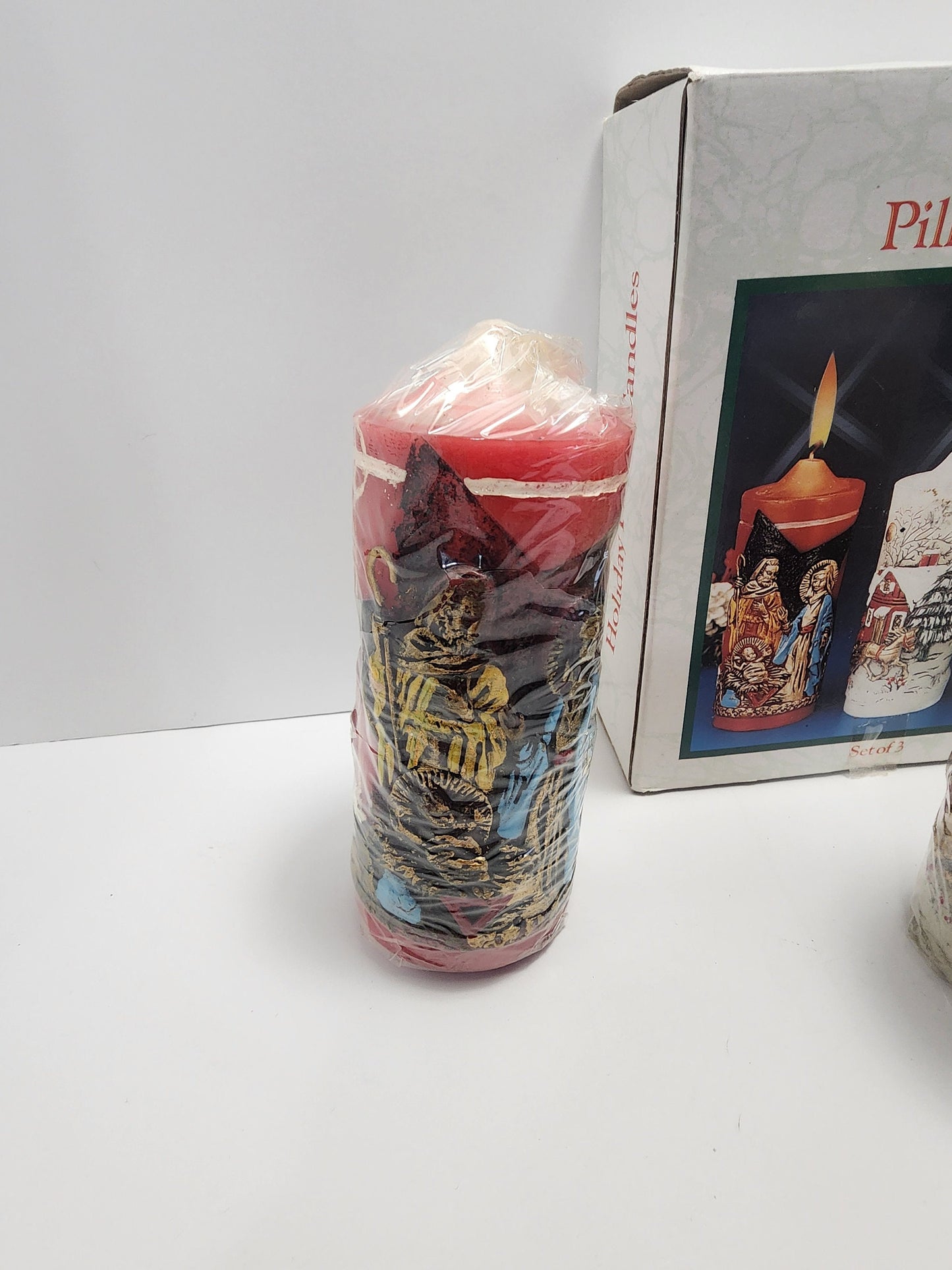 Christmas Rare Vintage Pillar 3D Candles - Christmas - Candles - Christmas Candles - 3D Candles - Vintage Christmas