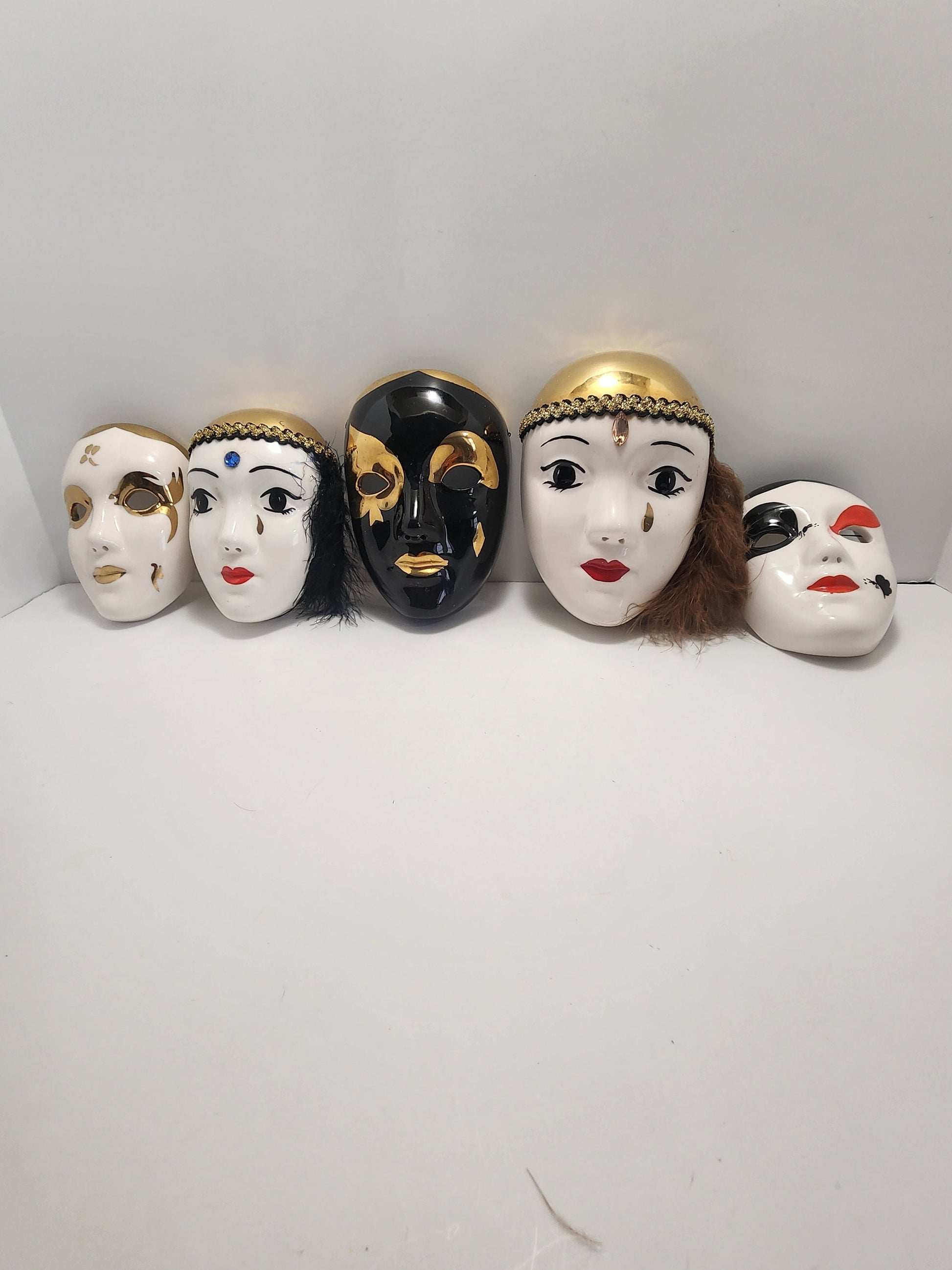 Ceramic Hand Painted Venecian Decorated Masks - Masks - Ceramic Masks - Venecian Masks