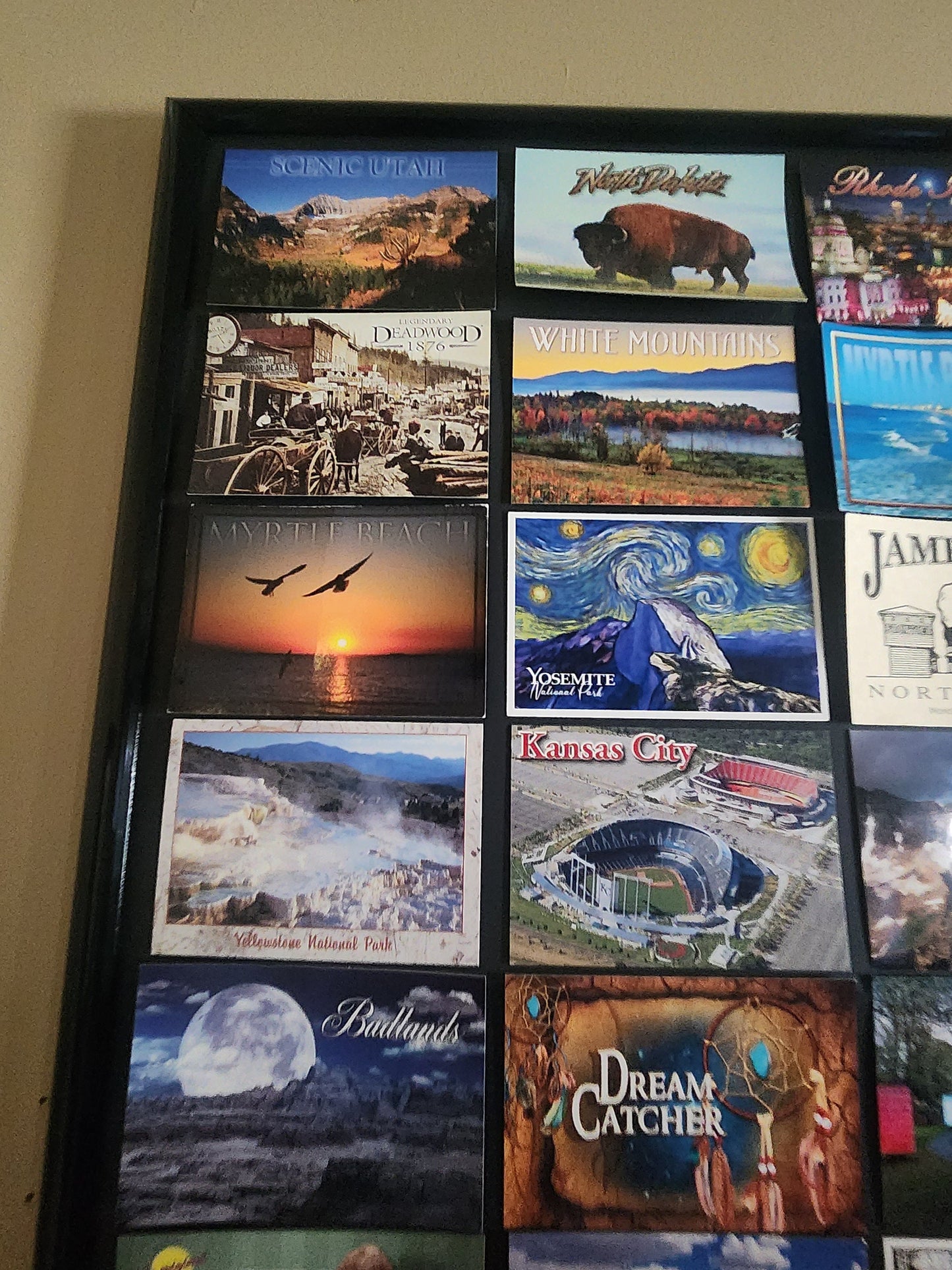 Postcard Homemade Framed Art - Wall Decor - Postcards - Traveling - Gift For Traveler - Traveling Decor - United States - Decor