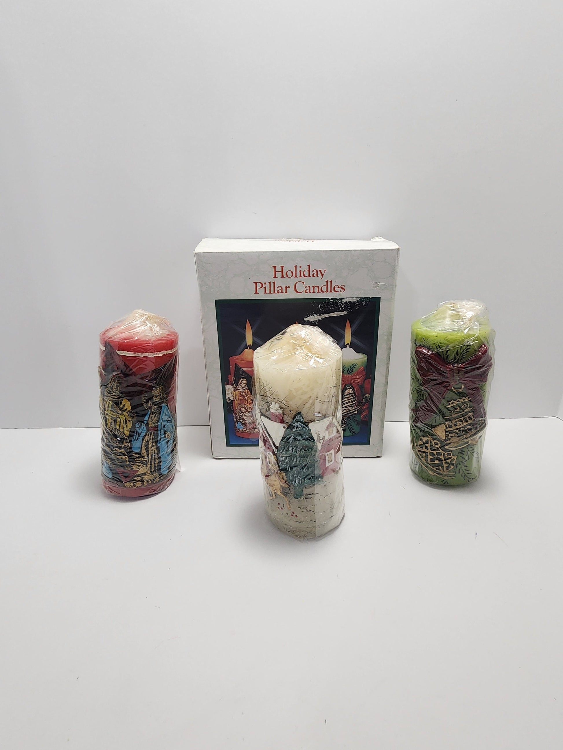 Christmas Rare Vintage Pillar 3D Candles - Christmas - Candles - Christmas Candles - 3D Candles - Vintage Christmas