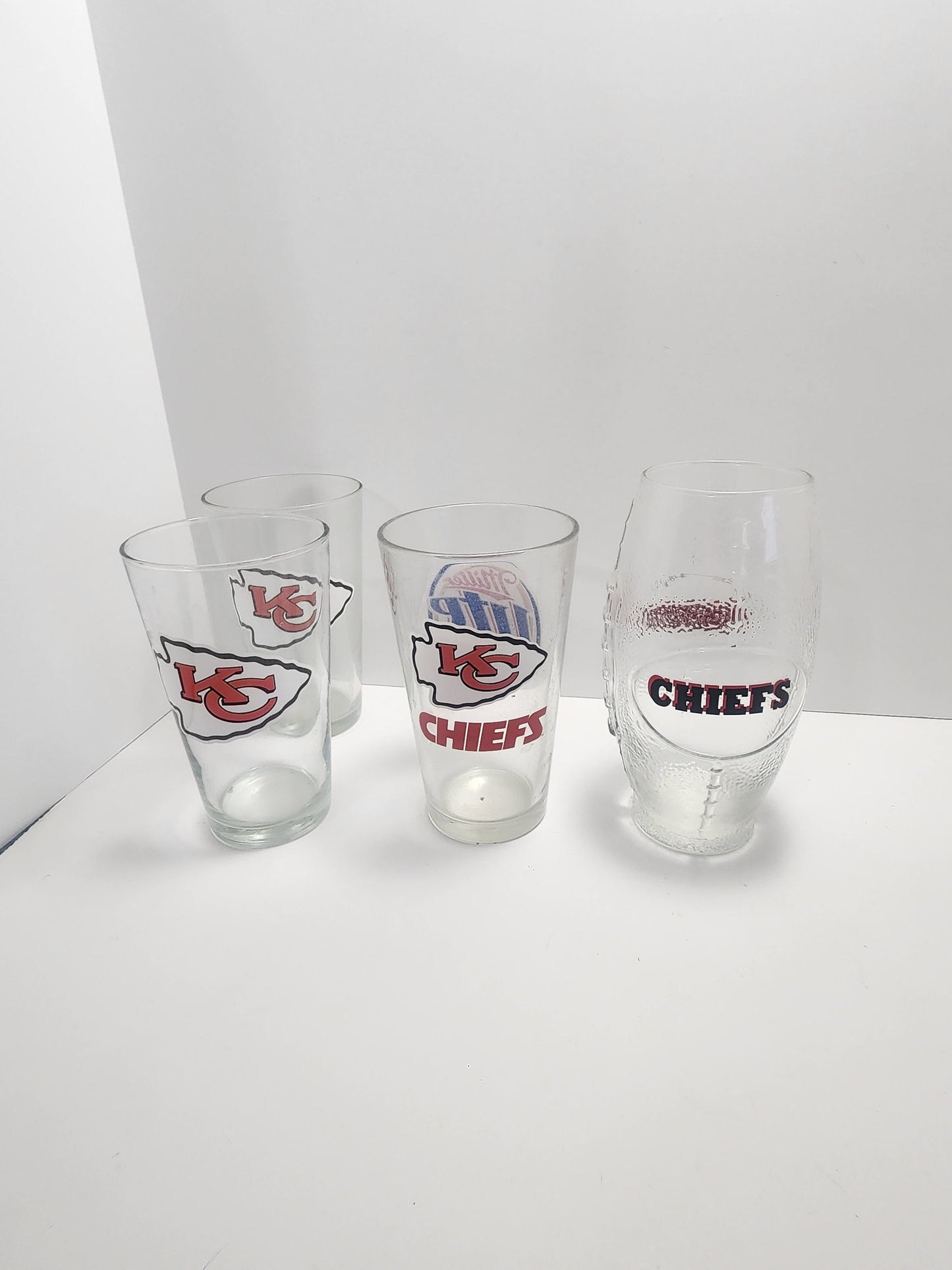 Kansas City Chiefs Vintage Drinking Glasses - Coors Light - Kansas City Chiefs - Glasses - Football Glasses - Chiefs Glasses