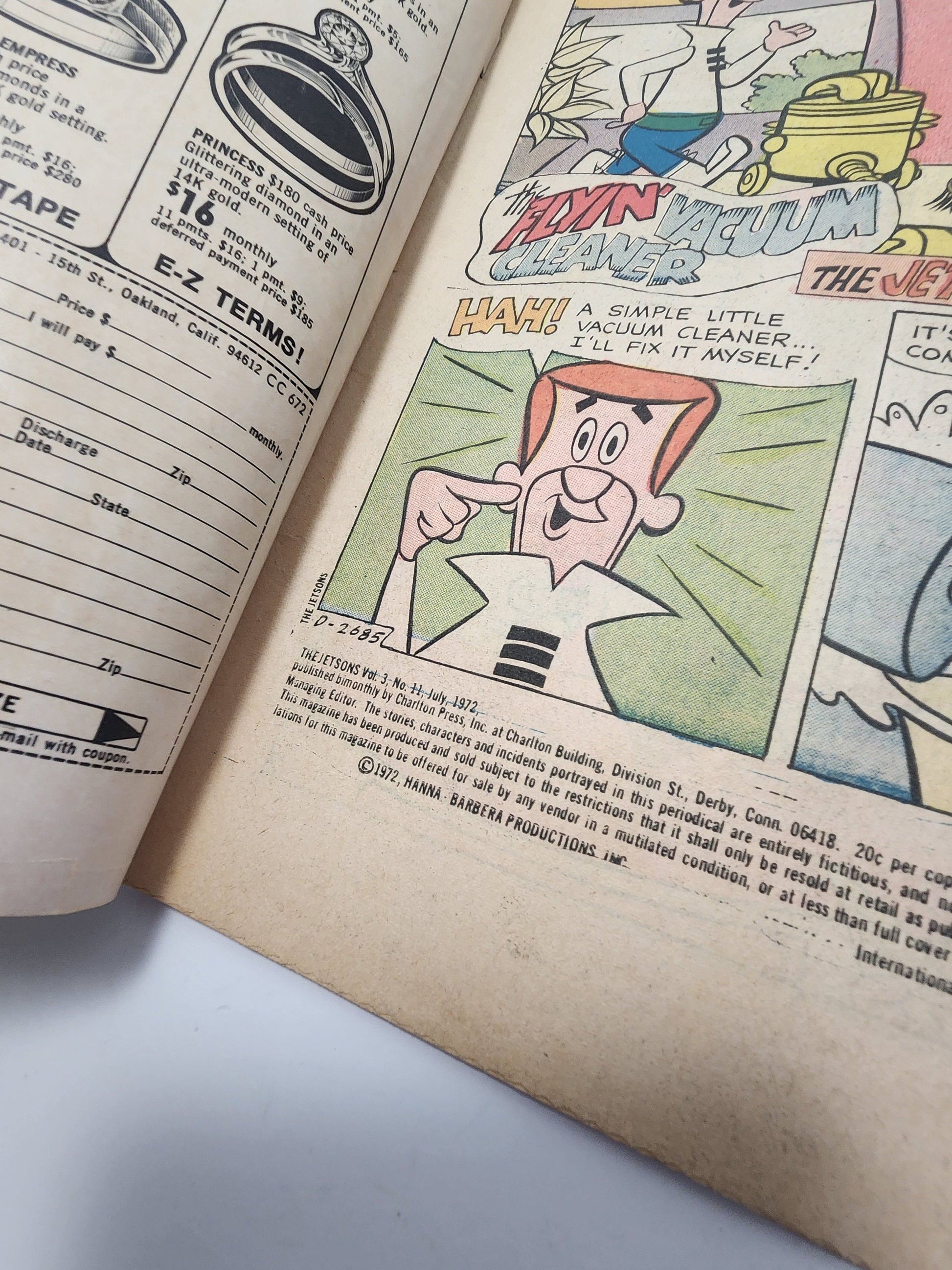 The Jetsons 1972 Volume 3 Hanna Barbera Comic Book - Comic Books - Vintage Comics - Hanna Barbera - Hanna Barbera Comics