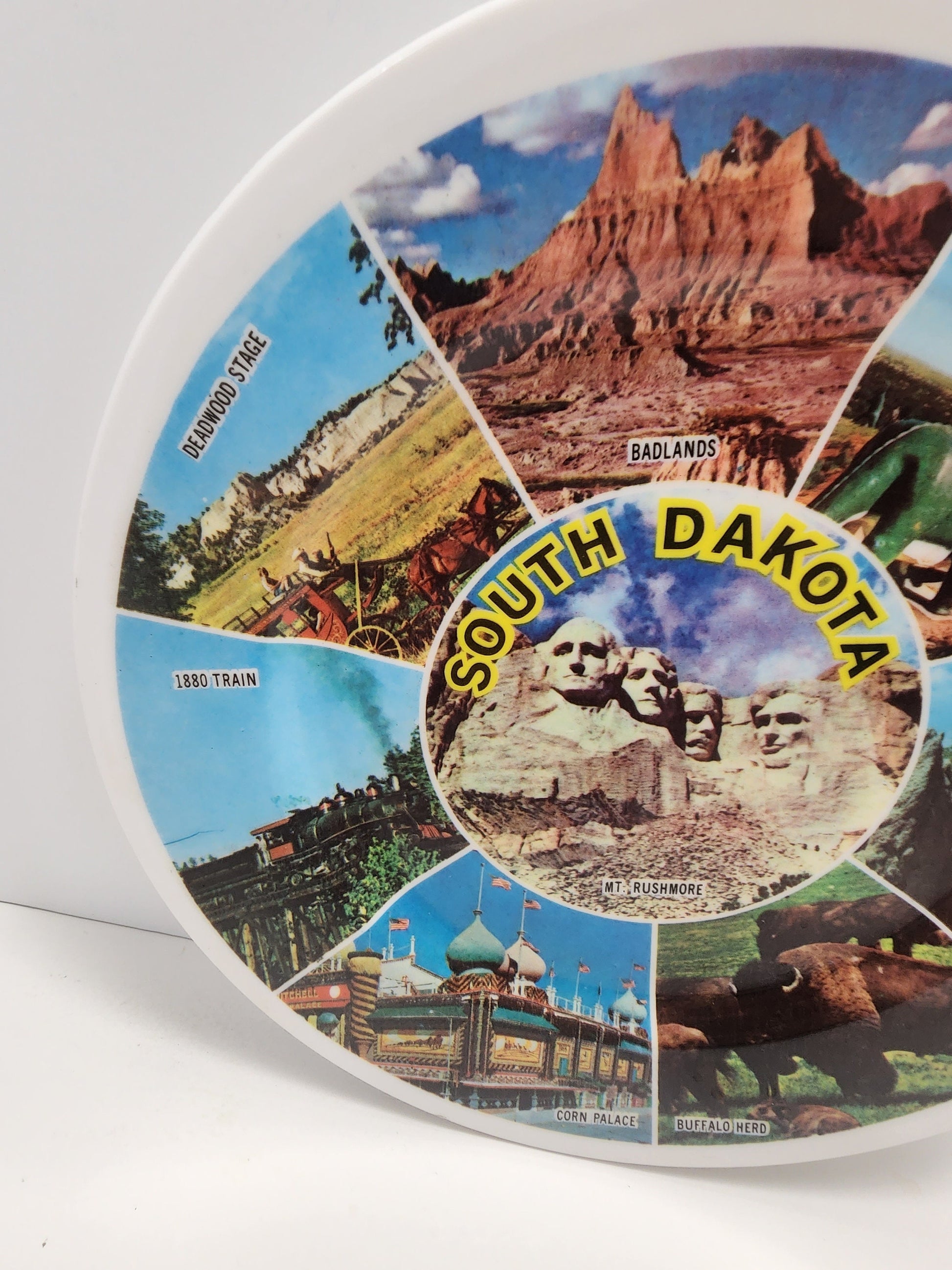 South Dakota Vintage Souvenir Plate - Mt Rushmore - Badlands - Souvenirs - Plates - Traveling Decor