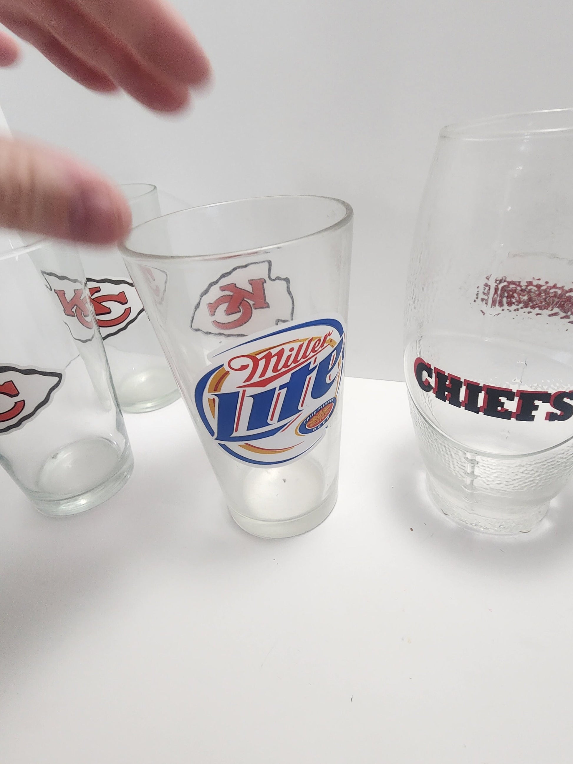 Kansas City Chiefs Vintage Drinking Glasses - Coors Light - Kansas City Chiefs - Glasses - Football Glasses - Chiefs Glasses