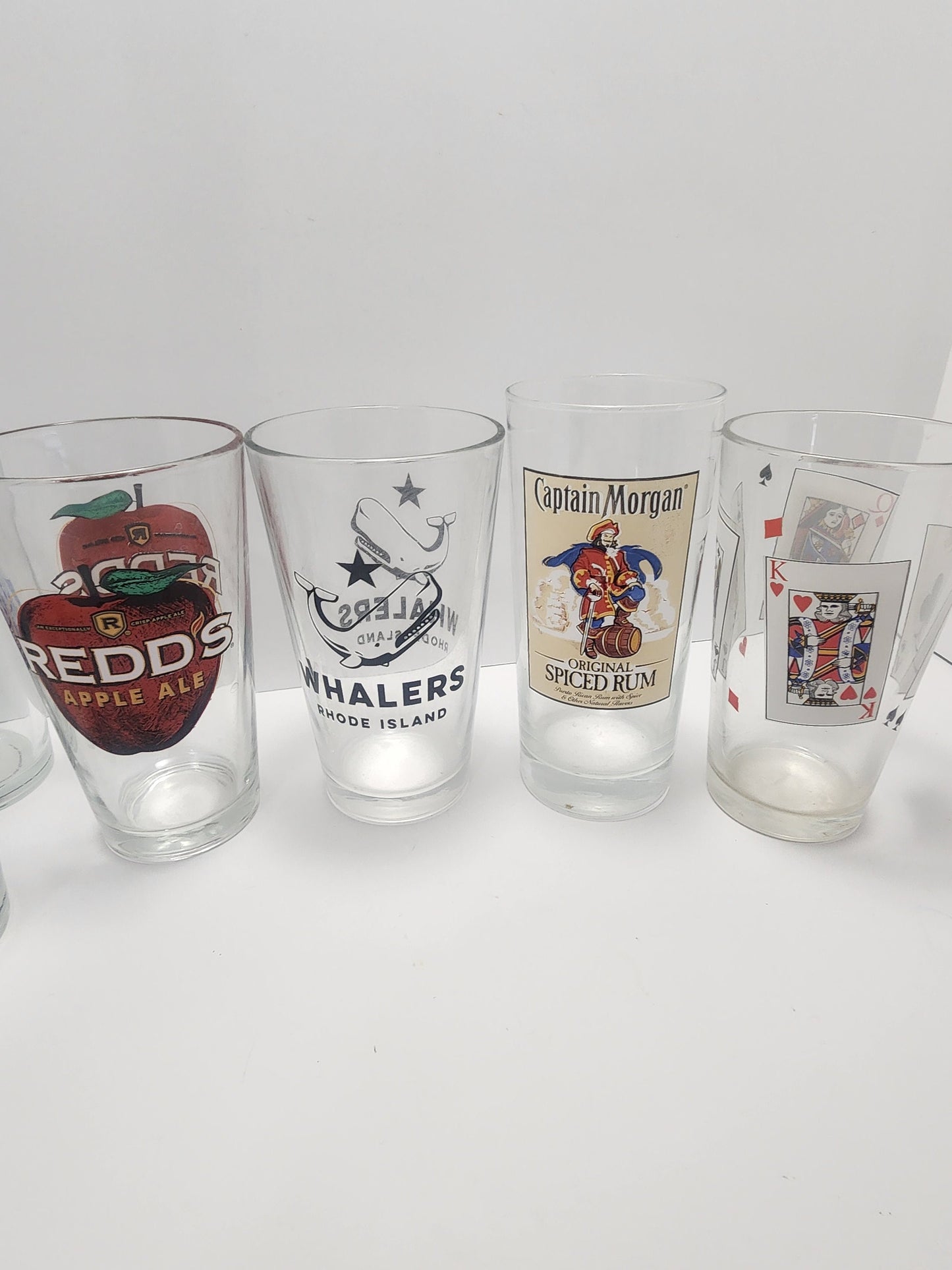 Drinking Glasses - Captain Morgan - The Office - Rhode Island - Reds - Drinking Glasses - Vintage Glasses - Barware - Bar Glasses