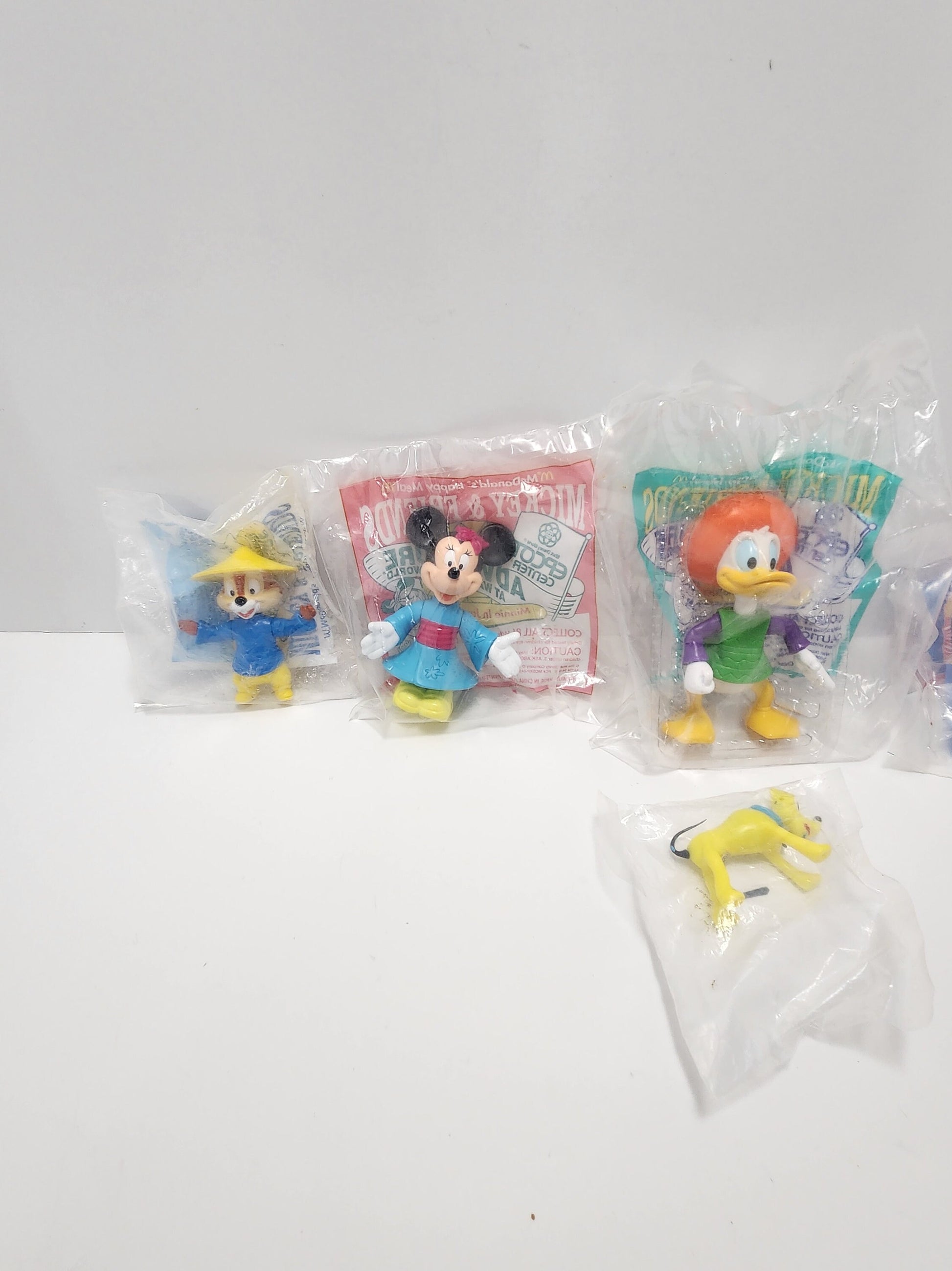 Disney 1990s Mickey and Friends Epcot World Figures - Happy Meal Toys - Mickey Mouse - Minnie Mouse - Walt Disney Toys - McDonald's Toys