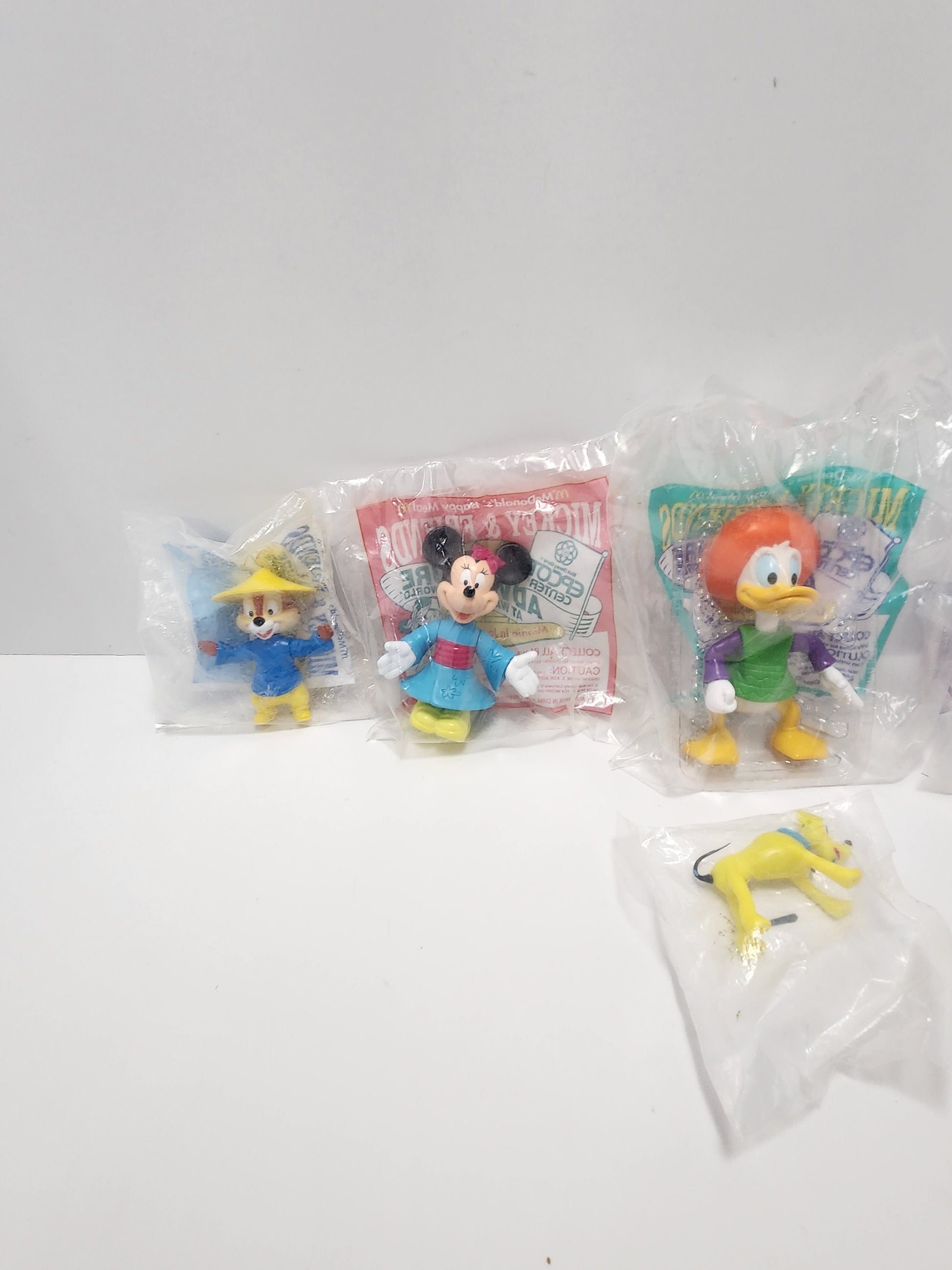 Disney 1990s Mickey and Friends Epcot World Figures - Happy Meal Toys - Mickey Mouse - Minnie Mouse - Walt Disney Toys - McDonald's Toys