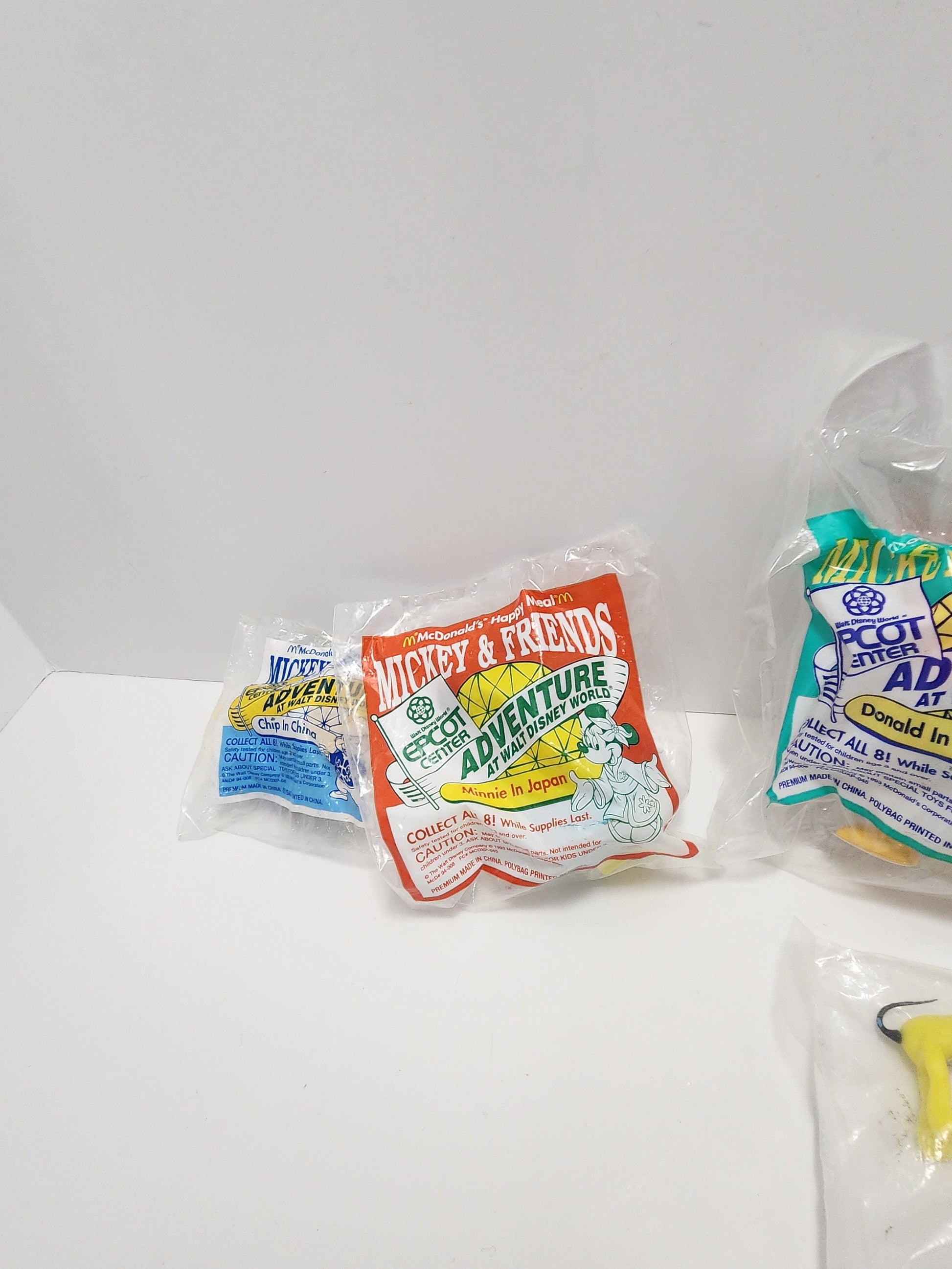 Disney 1990s Mickey and Friends Epcot World Figures - Happy Meal Toys - Mickey Mouse - Minnie Mouse - Walt Disney Toys - McDonald's Toys