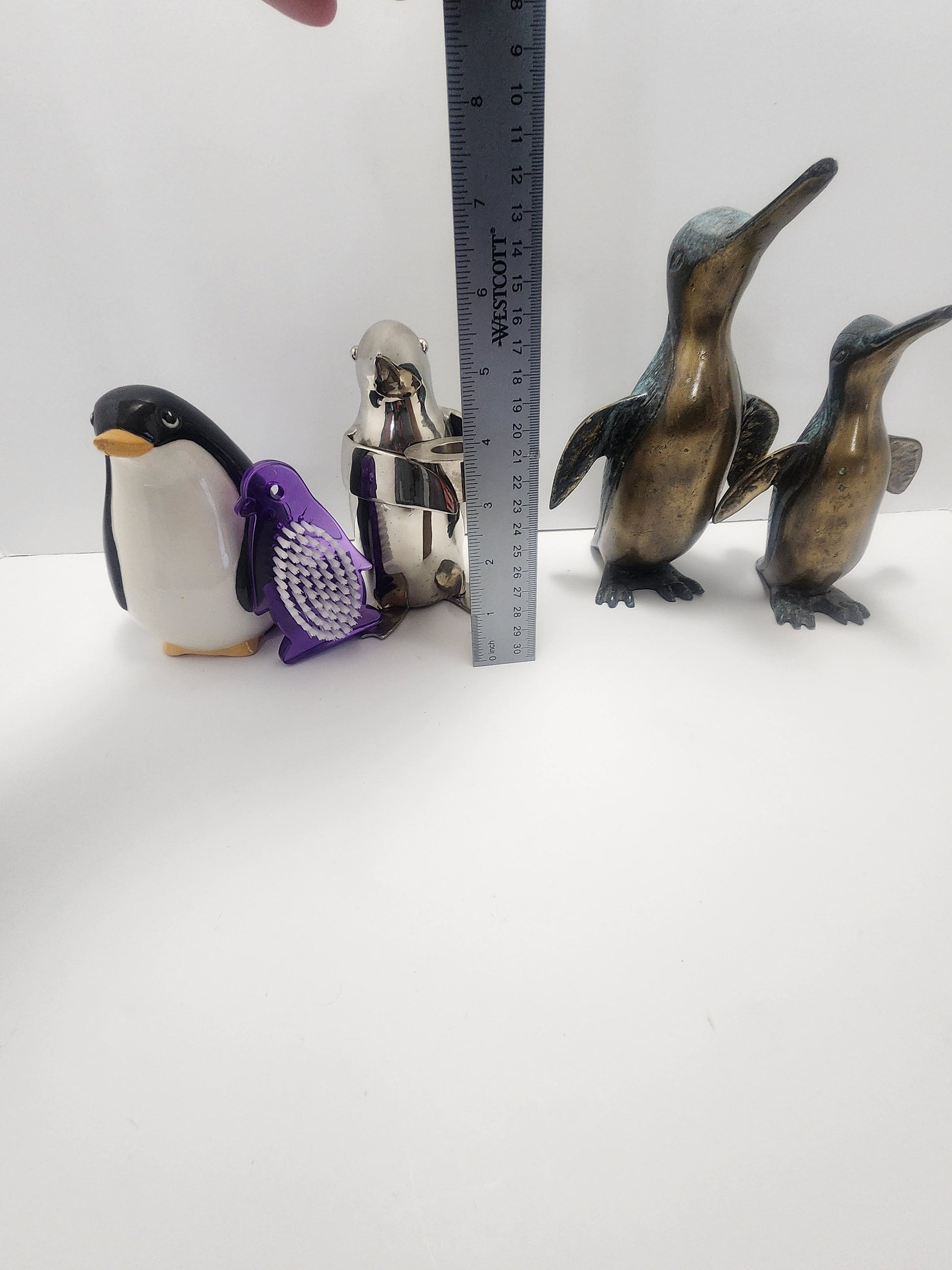Vintage Penguin Figurines - Brass Figurines - Silver Plated Figurines - Animal Decor - Animals - Animal Sculptures - Penguins