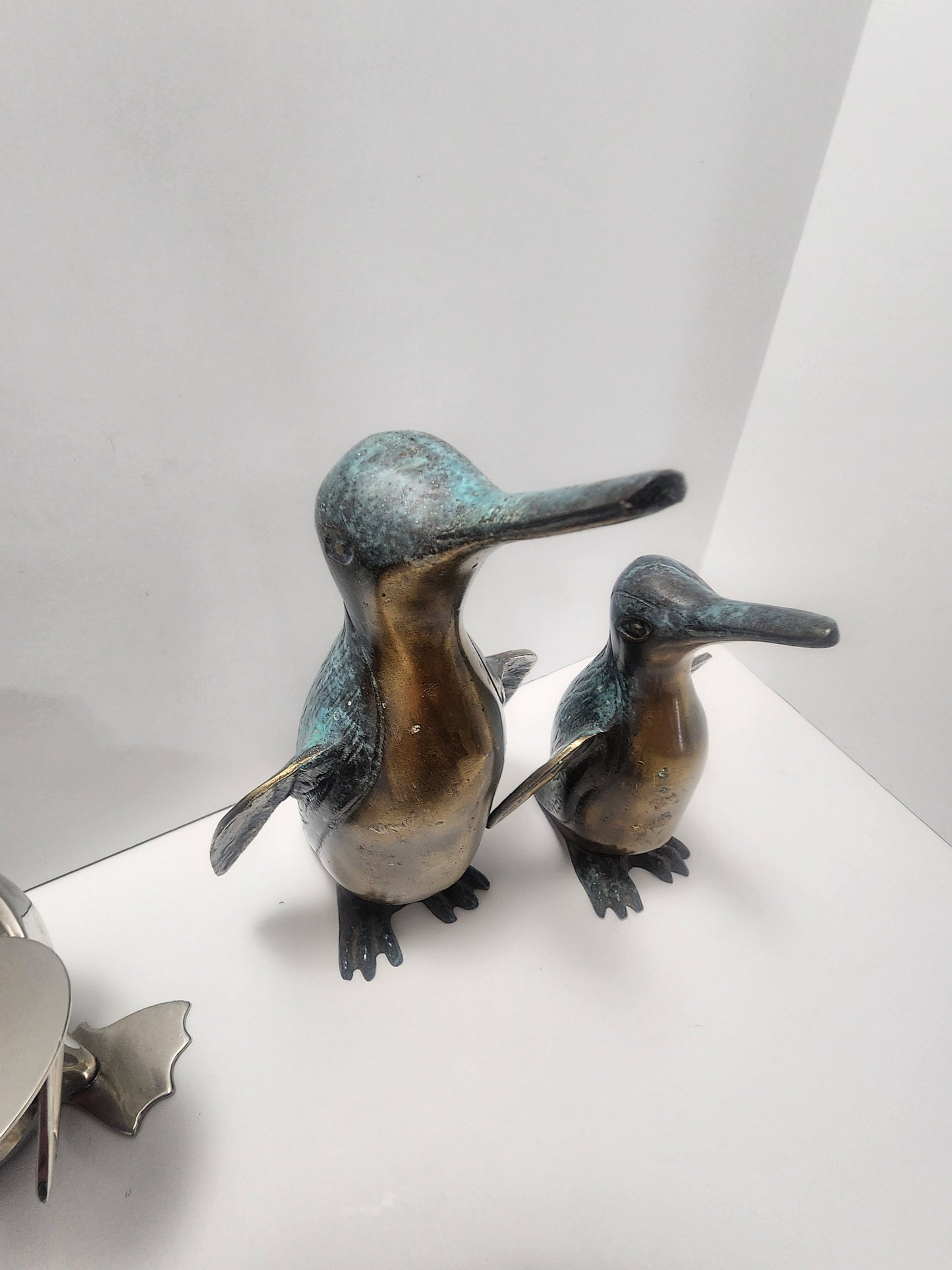 Vintage Penguin Figurines - Brass Figurines - Silver Plated Figurines - Animal Decor - Animals - Animal Sculptures - Penguins
