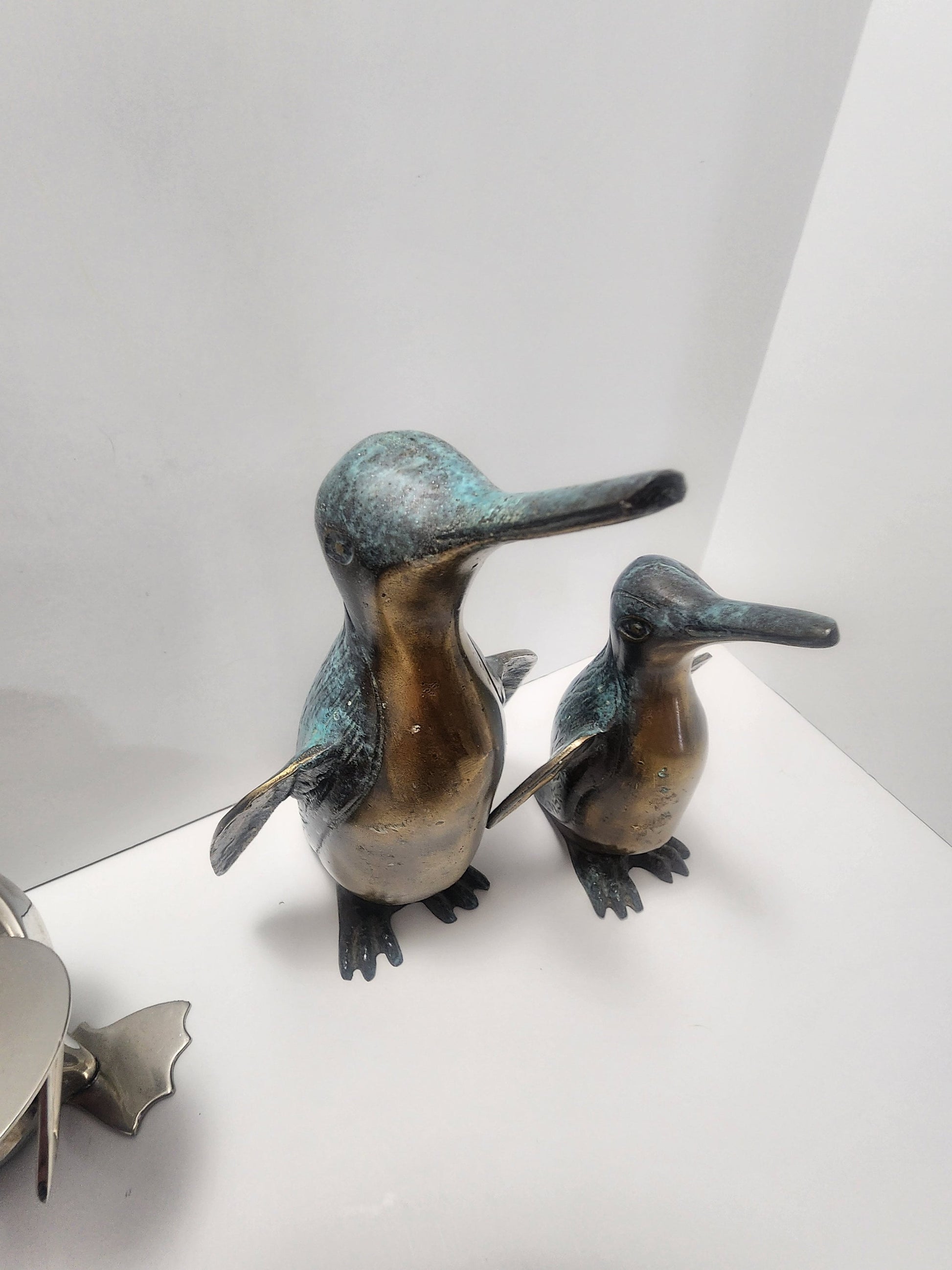 Vintage Penguin Figurines - Brass Figurines - Silver Plated Figurines - Animal Decor - Animals - Animal Sculptures - Penguins