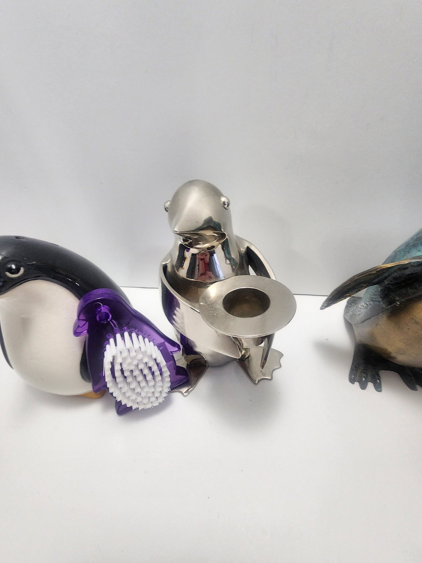 Vintage Penguin Figurines - Brass Figurines - Silver Plated Figurines - Animal Decor - Animals - Animal Sculptures - Penguins