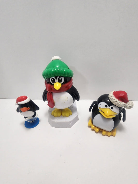 Christmas Penguin Figures Lot of 3 - Penguins - Christmas - Christmas Decor - Christmas Figures - Penguin Gift - Christmas Penguins