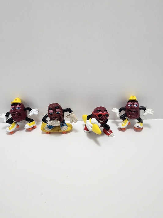 1988 California Raisins Toys Lot Of 4 - Pvc Toys - Vintage Toys - California Raisins - 1980s Toys