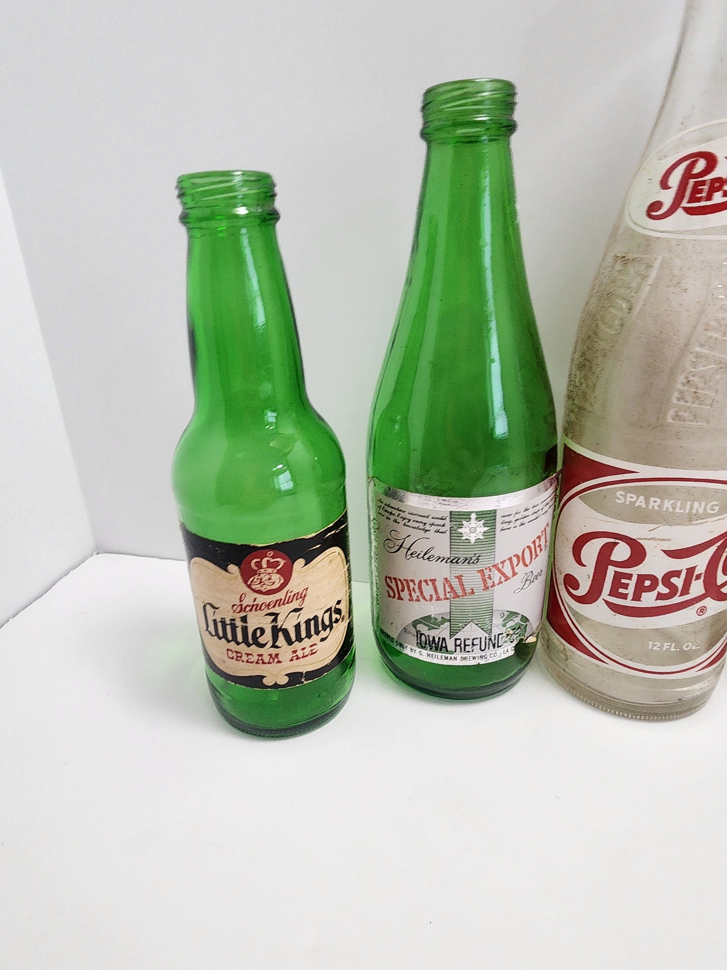 Glass Bottles Vintage 1950s to 1980s - Pepsi Cola - Cola Glasses - Vintage Glass - Longneck Bottles - Glass Bottles - Beer Bottles