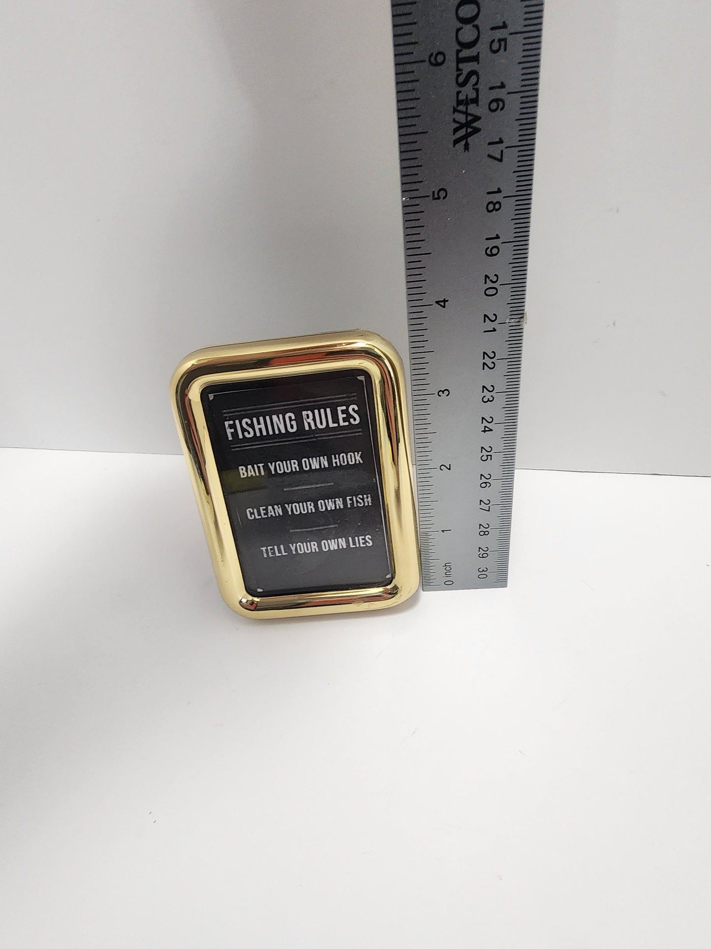 Fishing Rules In Small Brass Frame - Fishing - Fishing Decor - Brass Frames