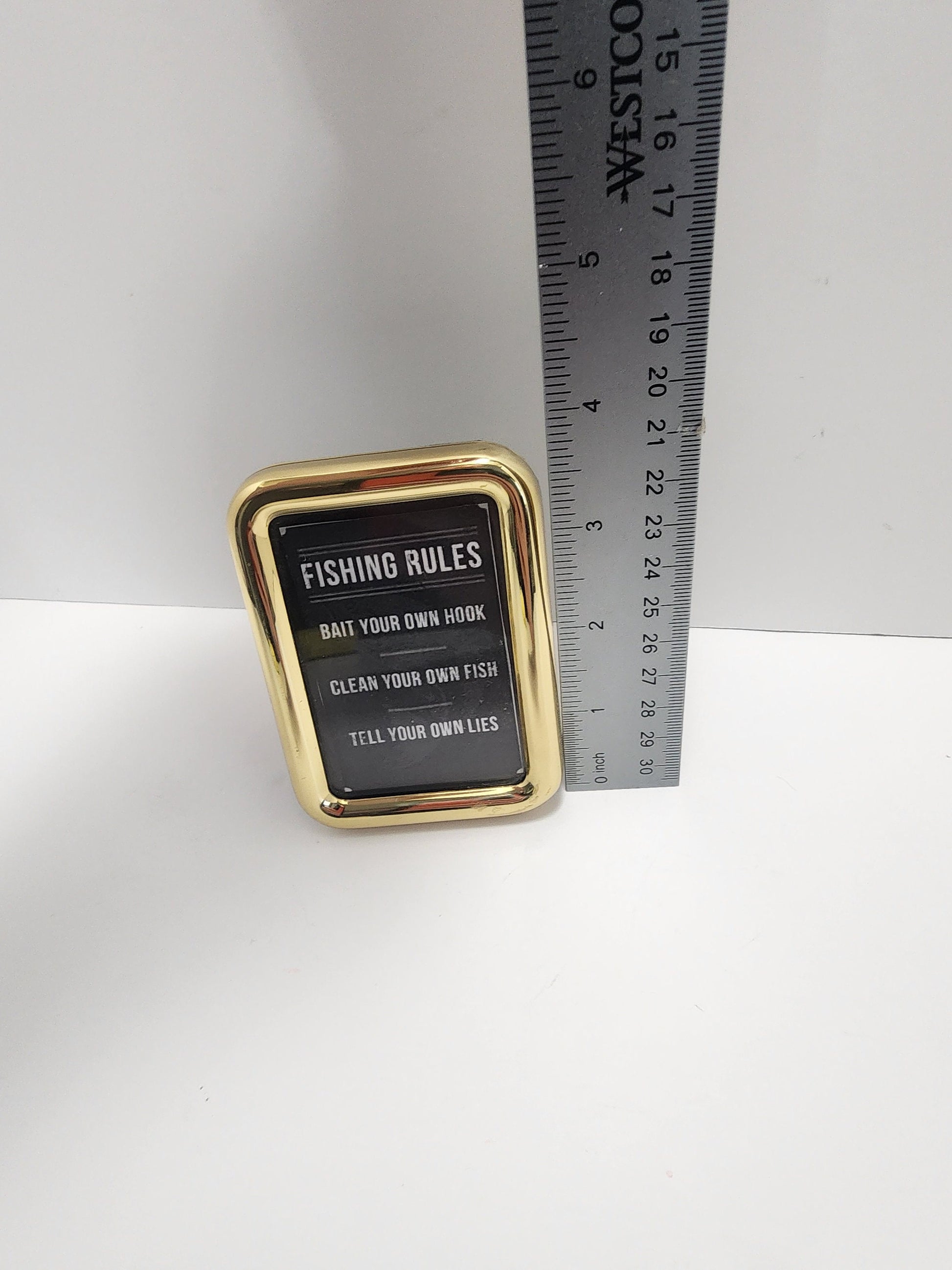 Fishing Rules In Small Brass Frame - Fishing - Fishing Decor - Brass Frames