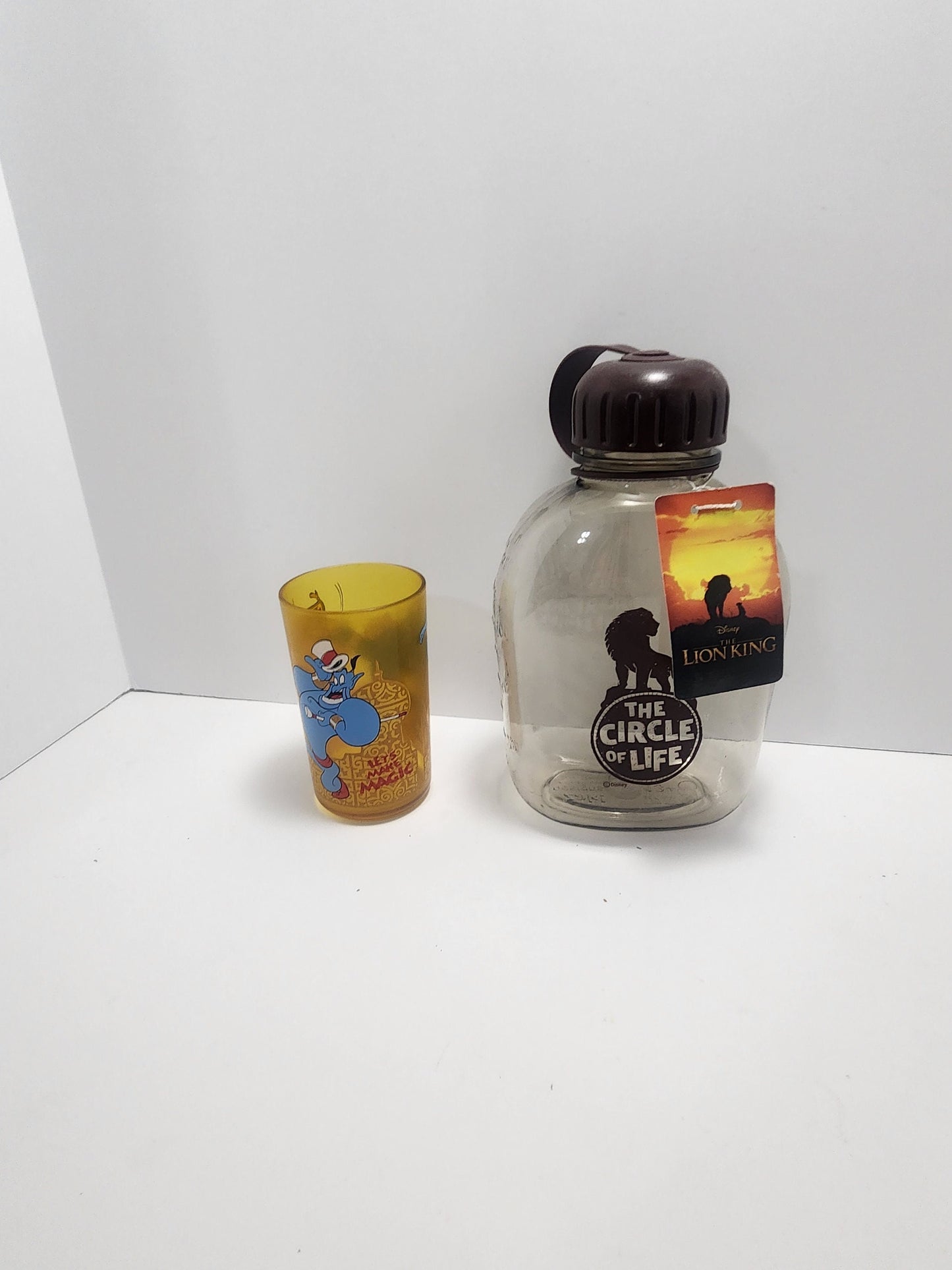 Disney Drinkware - Disney The Lion King Circle Of Life Tumbler - Vintage 1990s Aladdin Genie Cup - Vintage Disney - Disney Cups