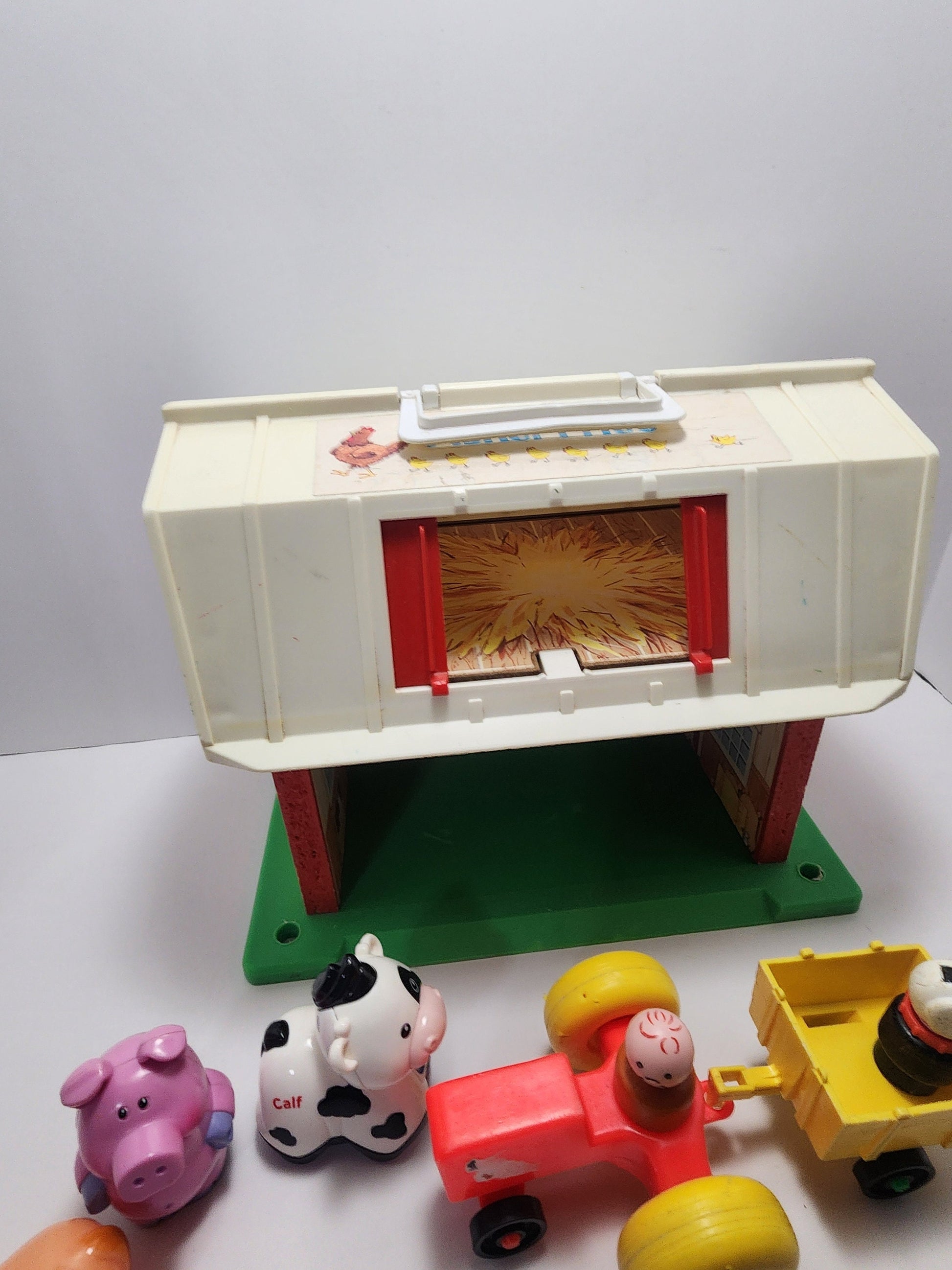 1960s Fisher Price Barn Farm Playset - Fisher Price Toys - Fisher Price Playset - Farm Toys - Playset - Pretend Toys