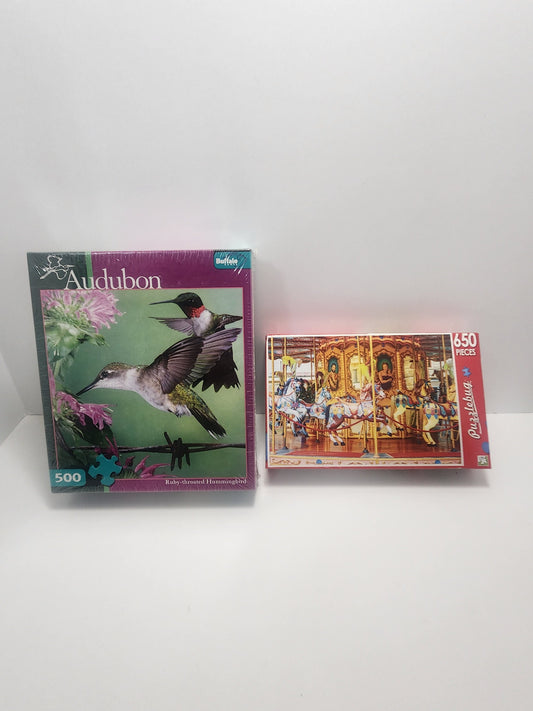 Puzzles 500 Pieces - Audubon Hummingbird Puzzle - Puzzling Carousel Puzzle - Carousels - Birds - Hummingbird