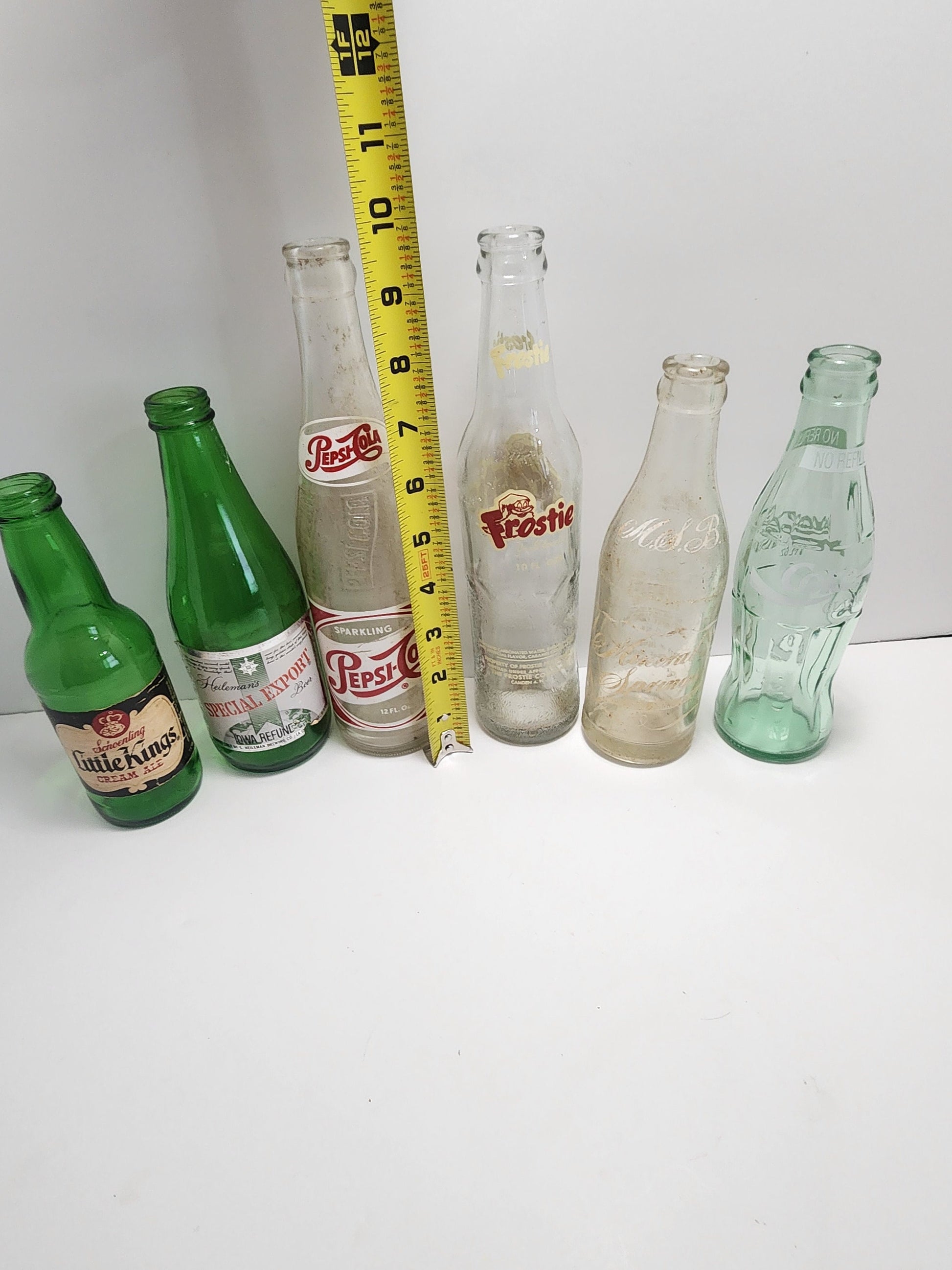 Glass Bottles Vintage 1950s to 1980s - Pepsi Cola - Cola Glasses - Vintage Glass - Longneck Bottles - Glass Bottles - Beer Bottles