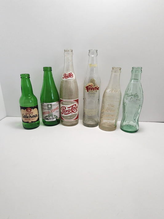 Glass Bottles Vintage 1950s to 1980s - Pepsi Cola - Cola Glasses - Vintage Glass - Longneck Bottles - Glass Bottles - Beer Bottles