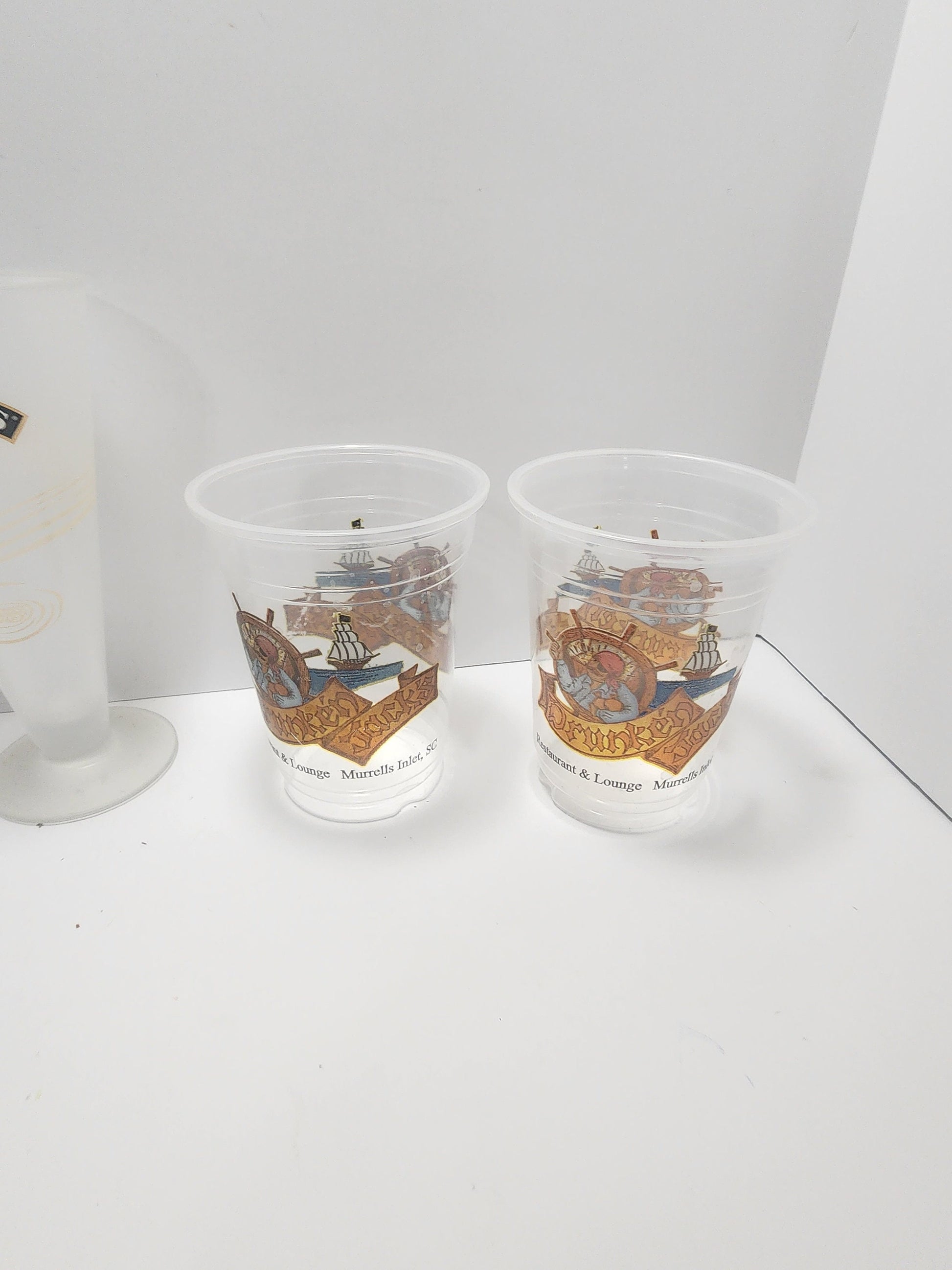 Drinking Glasses - Bacardi Oakheart Rum Drinking Glass - Baileys Irish Cream Swirl Glass - Murrells Inlet Captain Jack Drinking Glasses