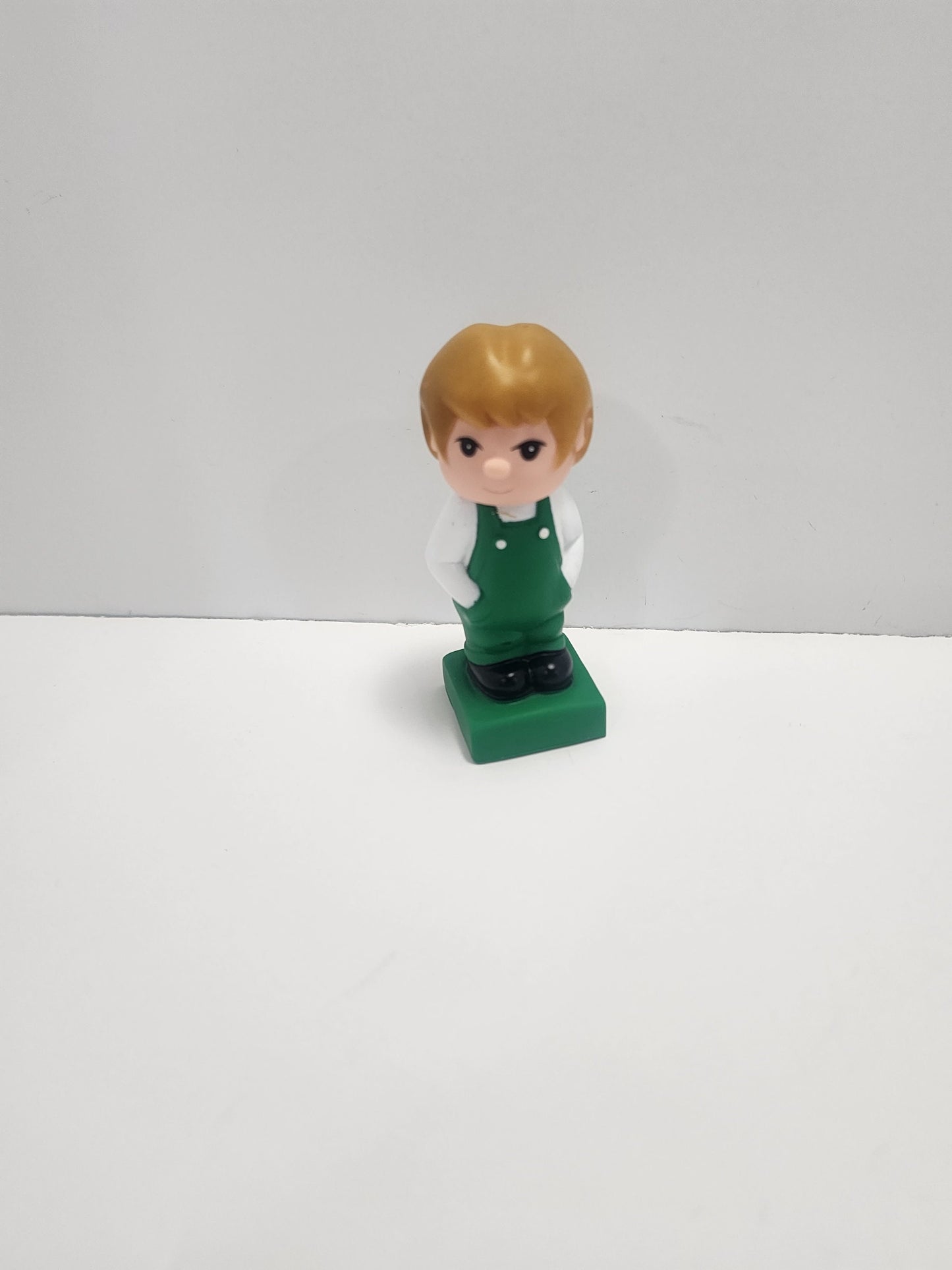 Tyco Boy In Green Overalls Vintage Rubber Toy Figure - Tyco - Rubber Figures - Vintage Toys - Farmer - Farmer Toys
