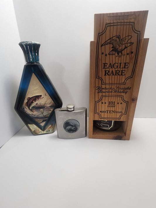 Kentucky Straight Bourbon RARE 101 Proof 1978 - Jim Bean - Whiskey Decanters - Decanters - Fishing - Fishing Glasses