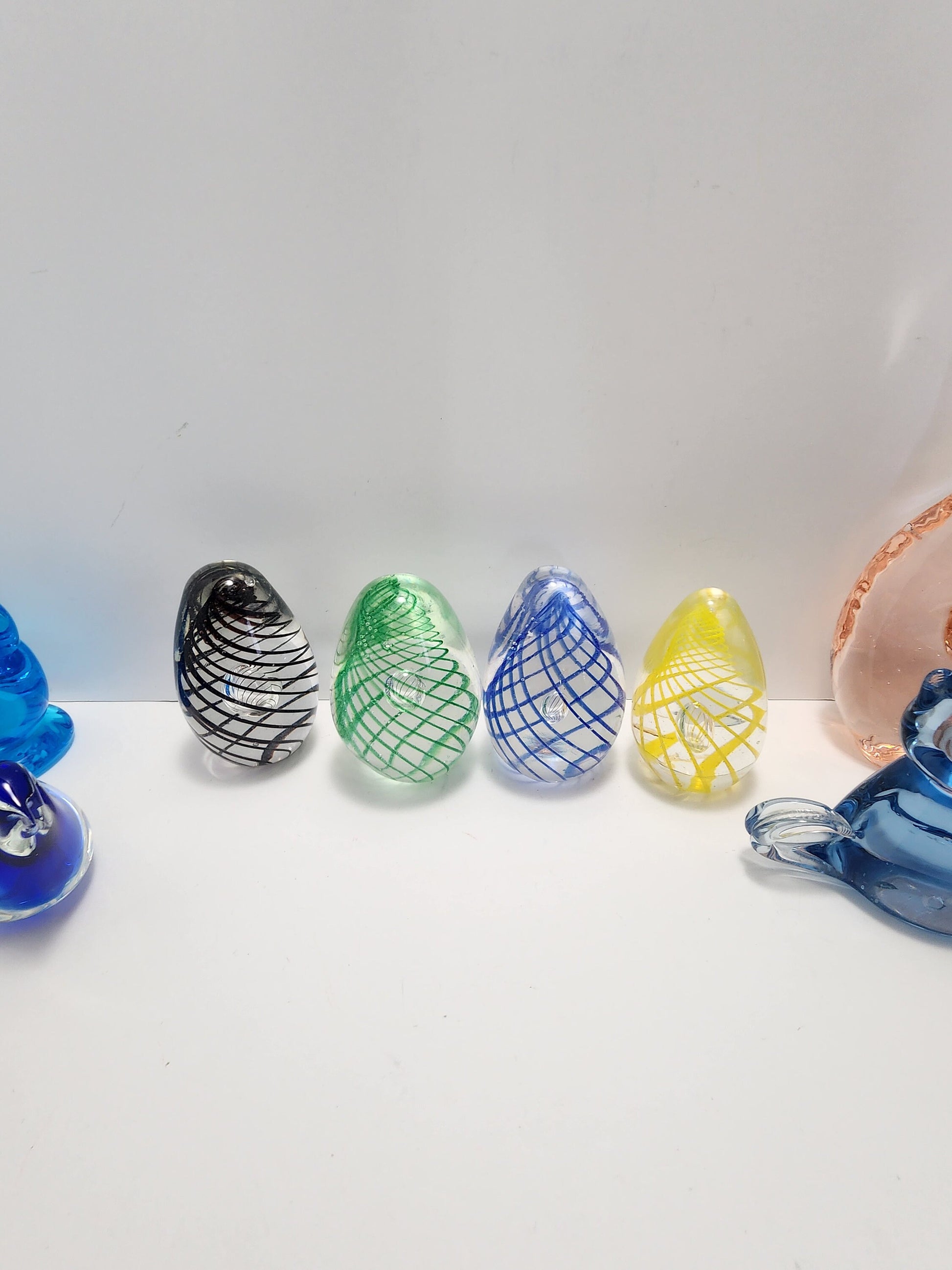 Animal Glass Sculptures - Cats - Birds - Eggs - Paperweights - Vintage Glass - Fenton Glass - Candleholders - Glass Figurines - Glass Art
