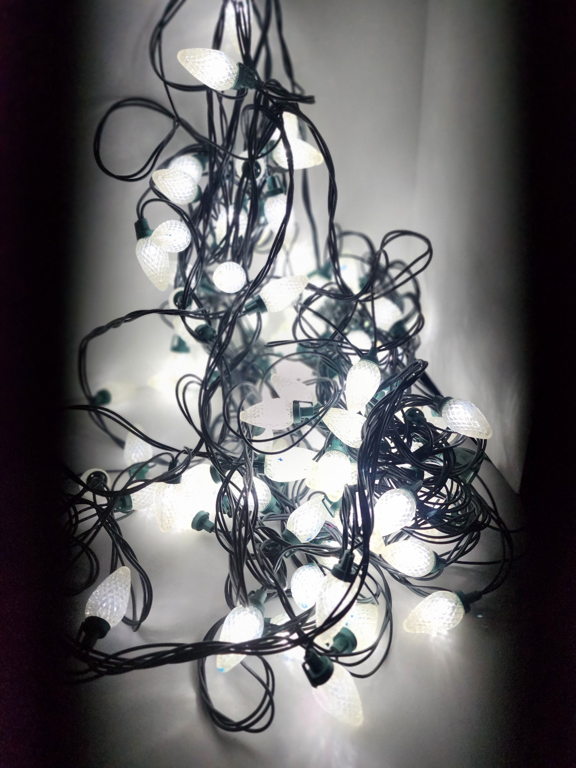 Vintage Christmas Lights Big Bulb White Lights - Christmas - Vintage Christmas - Christmas Lights - Lights - String Lights