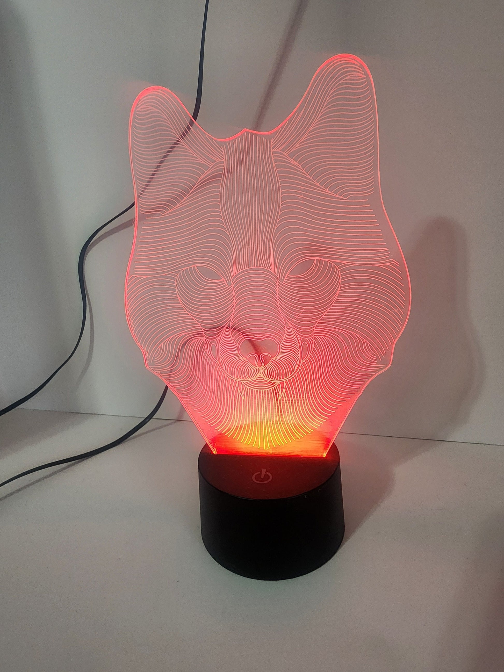 Wolf Led Glow In The Dark Nightlight - Nightlight - Night Light - Wolves - Wolf Decor