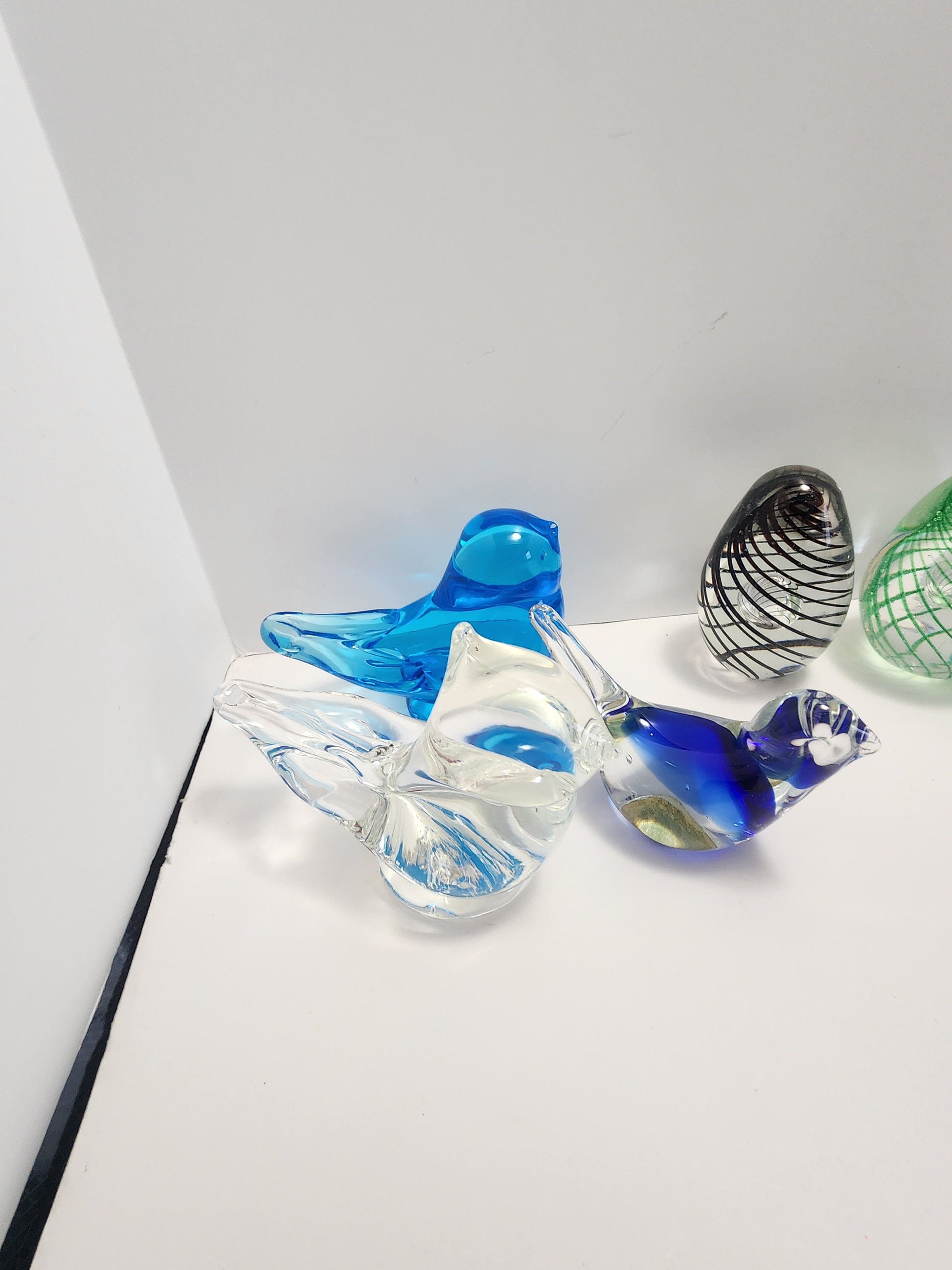 Animal Glass Sculptures - Cats - Birds - Eggs - Paperweights - Vintage Glass - Fenton Glass - Candleholders - Glass Figurines - Glass Art