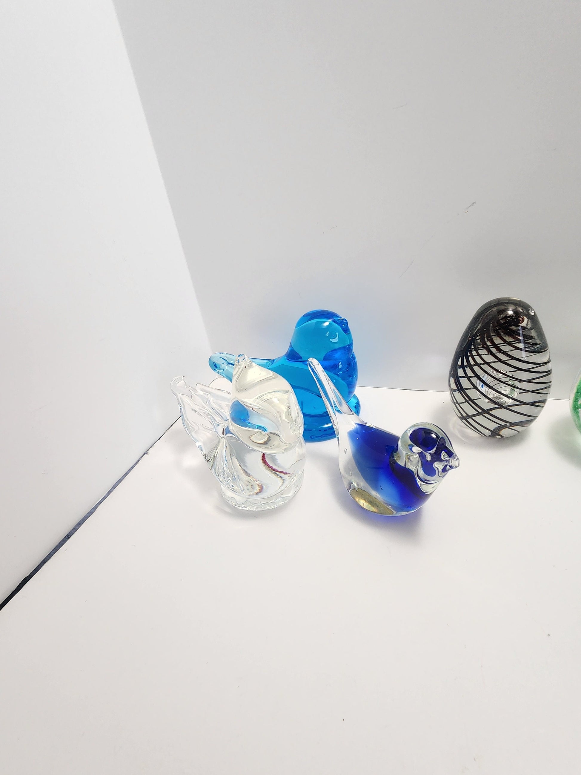 Animal Glass Sculptures - Cats - Birds - Eggs - Paperweights - Vintage Glass - Fenton Glass - Candleholders - Glass Figurines - Glass Art