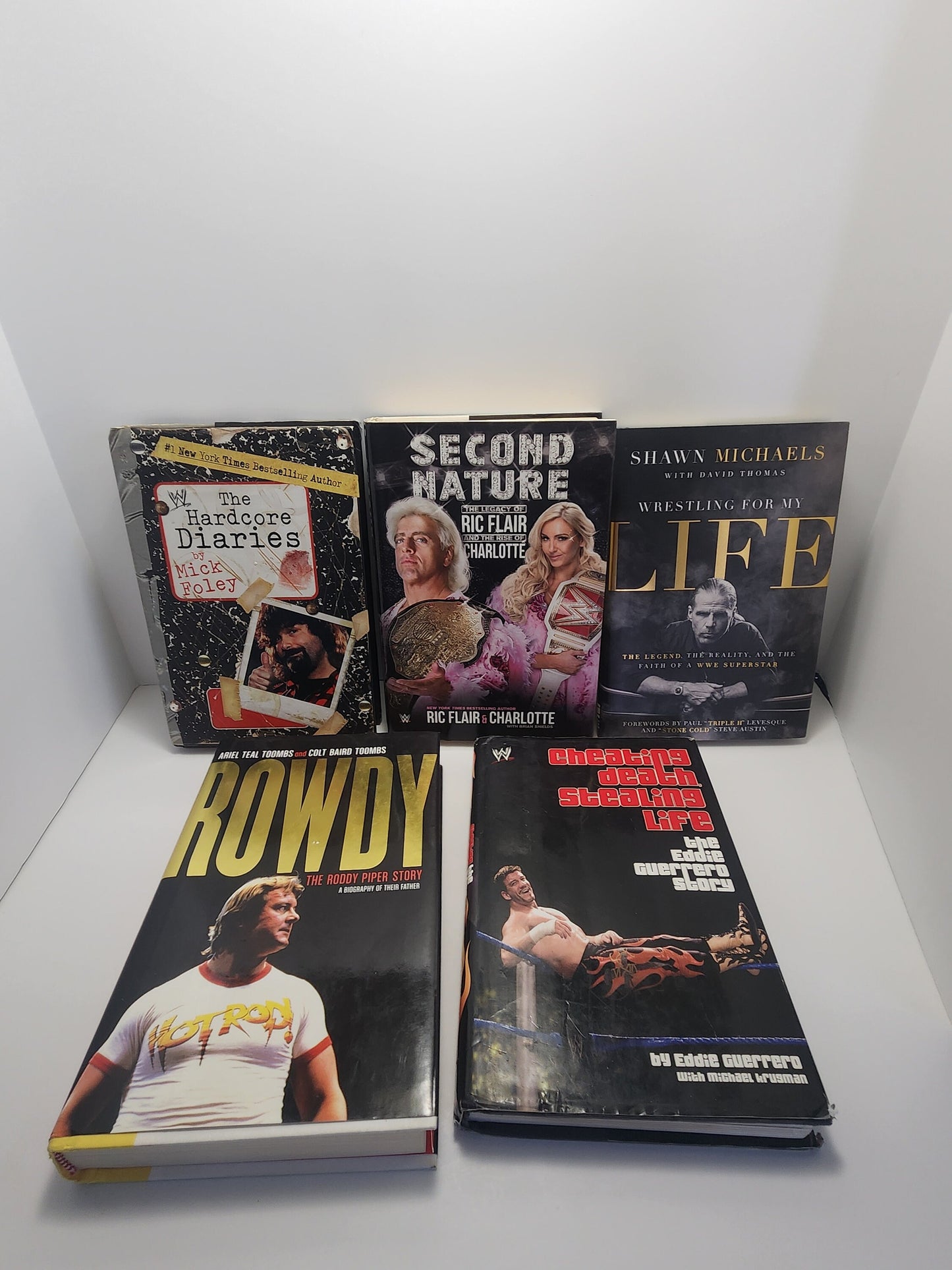 Wwe Books - Mick Foley - Ric Flair - Shawn Michael's- Eddie Guerrero - Novels - Biography - Wwf - WCW- Vintage Wrestling