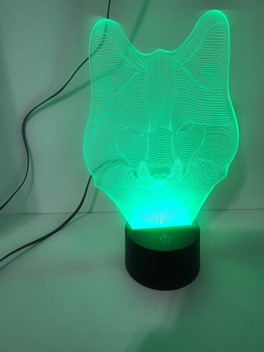 Wolf Led Glow In The Dark Nightlight - Nightlight - Night Light - Wolves - Wolf Decor