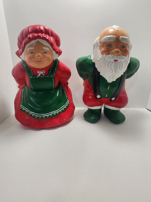 Mr and Mrs Clause Vintage Ceramic Figurines - Santa Clause - Christmas - Ceramic Santa - Ceramic Figurines - Santa Ceramic Figures - Santa