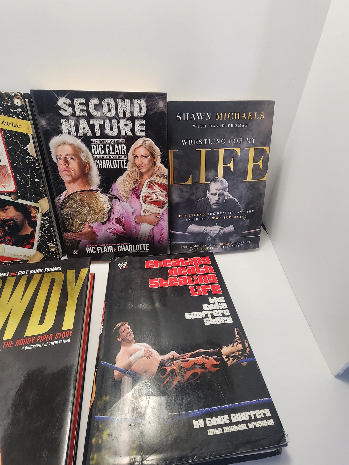 Wwe Books - Mick Foley - Ric Flair - Shawn Michael's- Eddie Guerrero - Novels - Biography - Wwf - WCW- Vintage Wrestling
