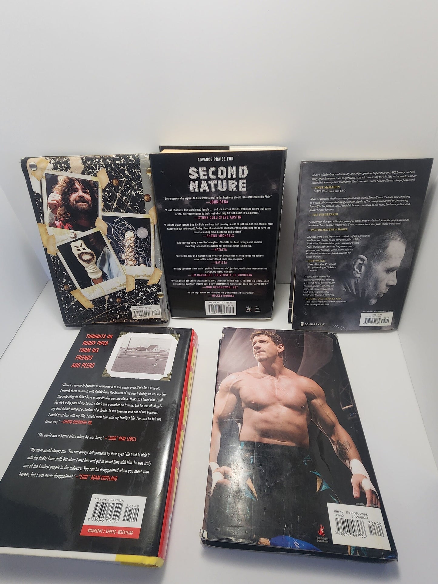 Wwe Books - Mick Foley - Ric Flair - Shawn Michael's- Eddie Guerrero - Novels - Biography - Wwf - WCW- Vintage Wrestling