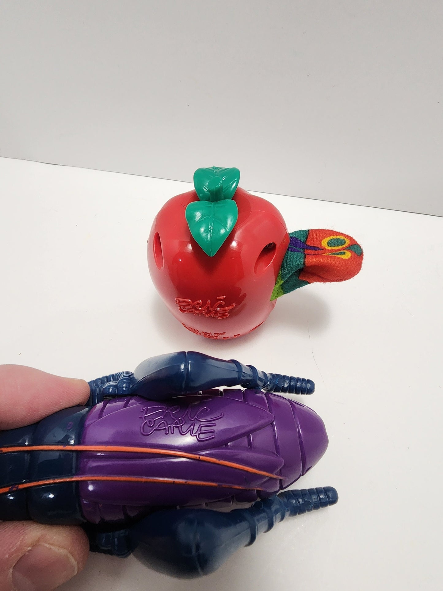 The Very Hungry Caterpillar By Eric Carle Toys - 1990 Toys - Cricket Toy - Worm In Apple - Finger Puppets