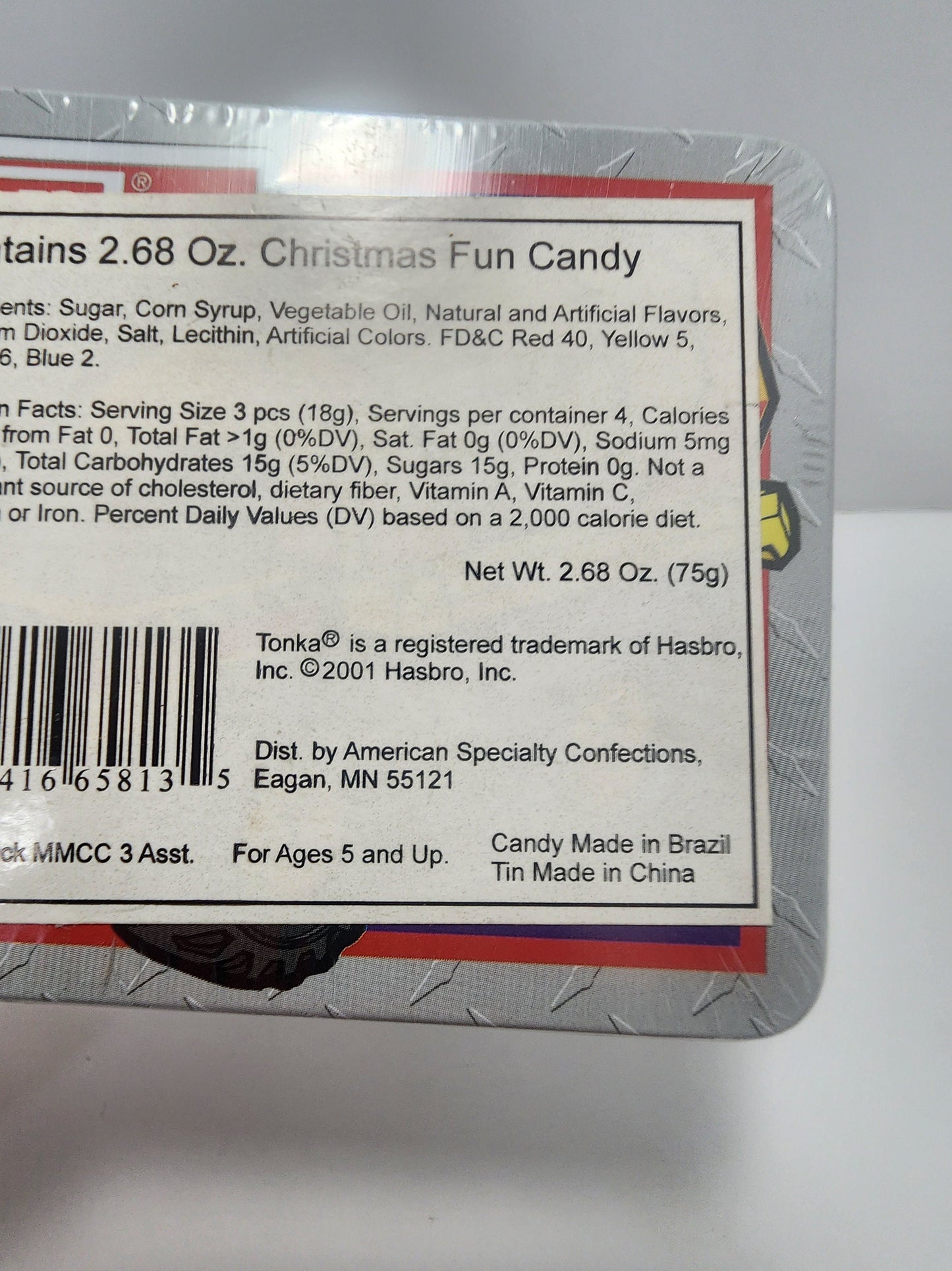 Tonka 2001 Hasbro Metao Candy Tin In Package - Tonka - Candy - Tins - Hasbro