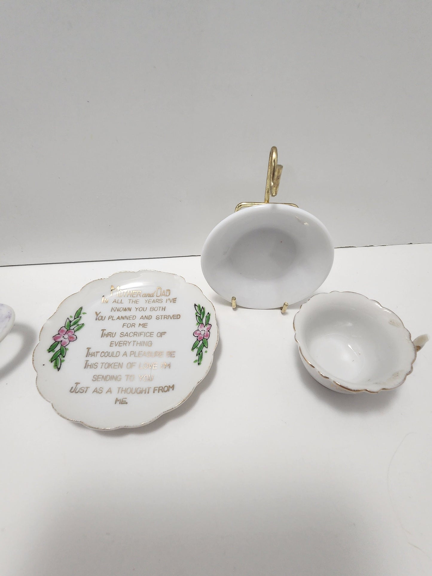 Minature Plate and Teapot Pieces - Mother & Father - Minatures - Plates - Teapots