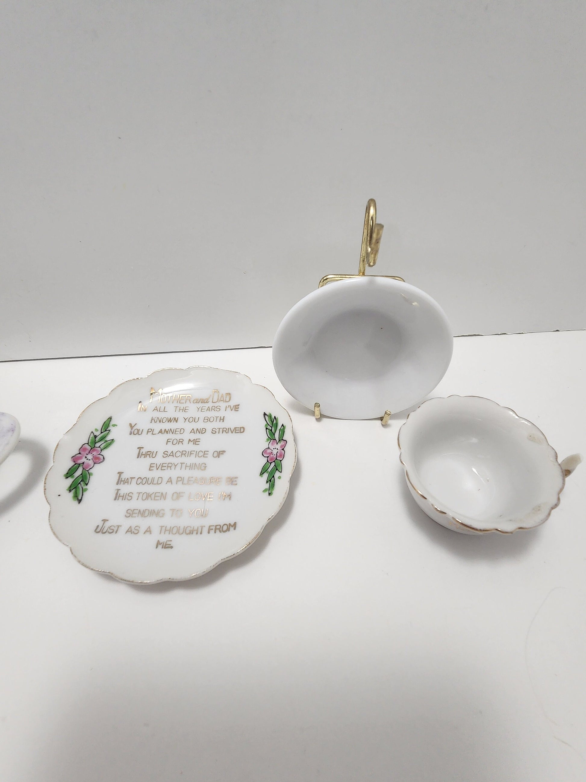 Minature Plate and Teapot Pieces - Mother & Father - Minatures - Plates - Teapots