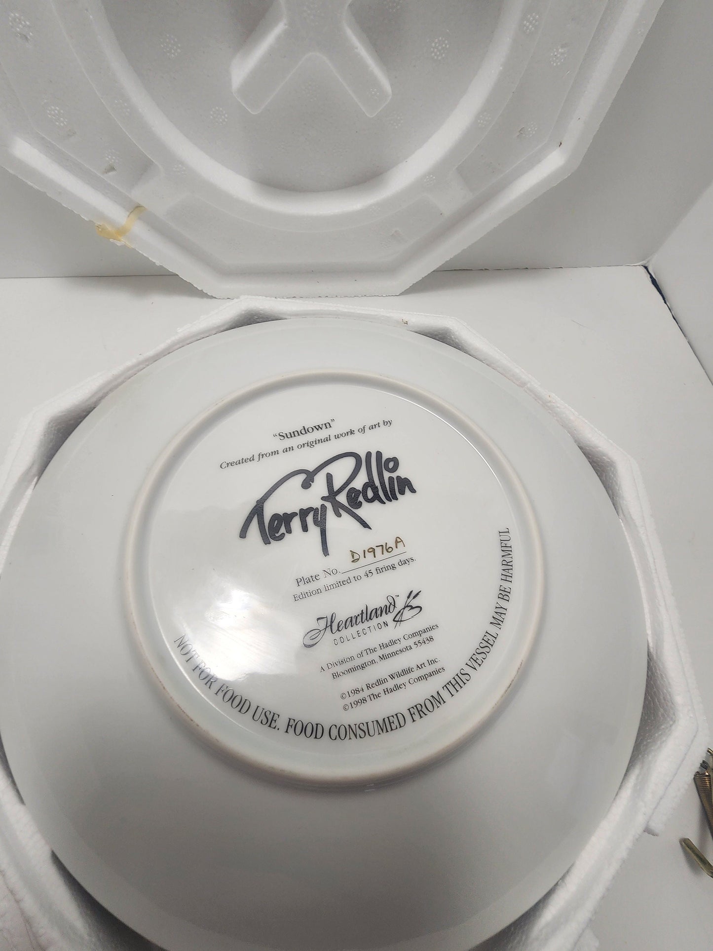 Terry Redlin 1990s Collectable Special Edition Plate Silent Sunset - Collector Plate - Special Edition - Sunset - Wildlife Decor - Plates